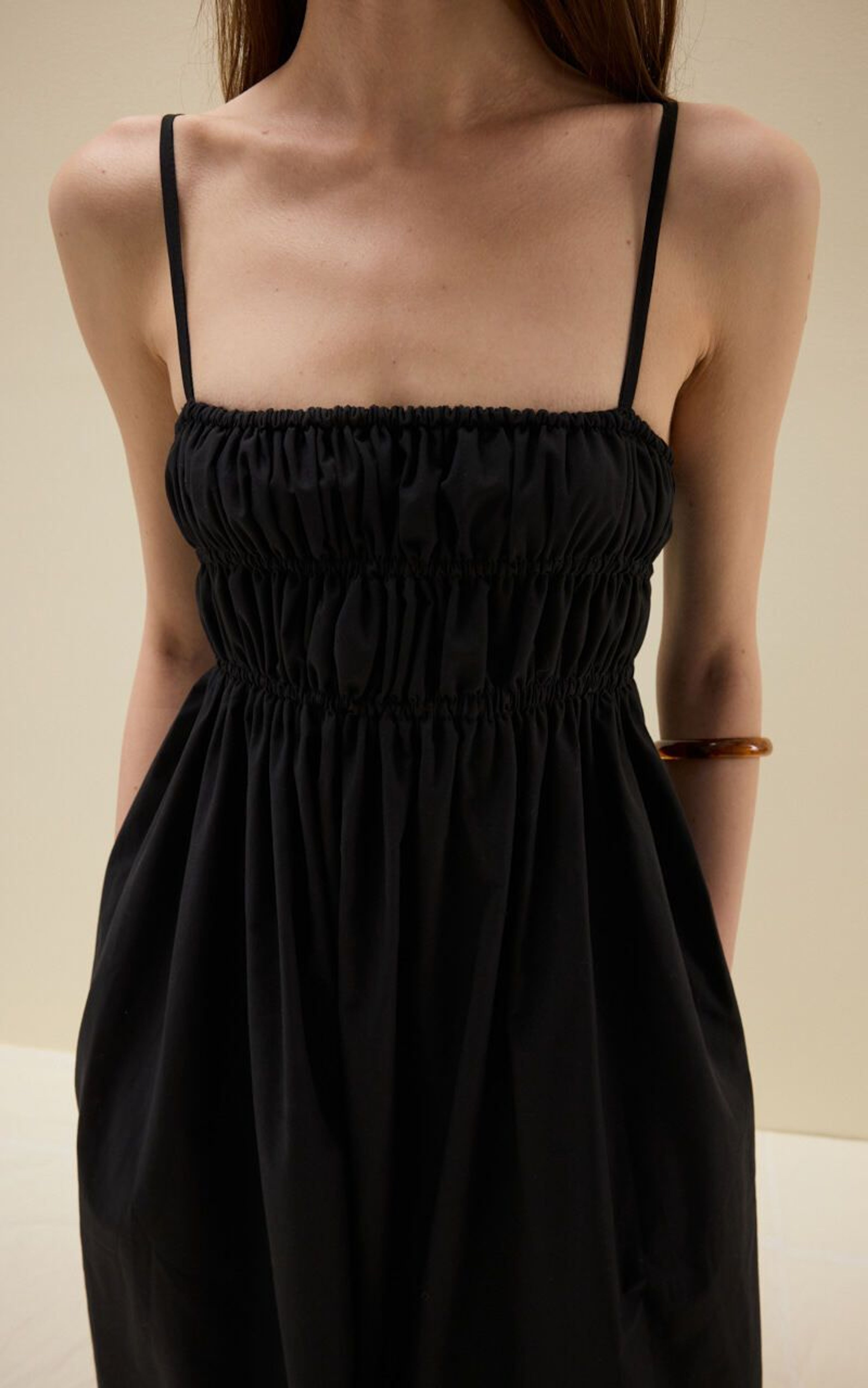 Сарафан максі SAVANNA з бавовни на тонких бретелях