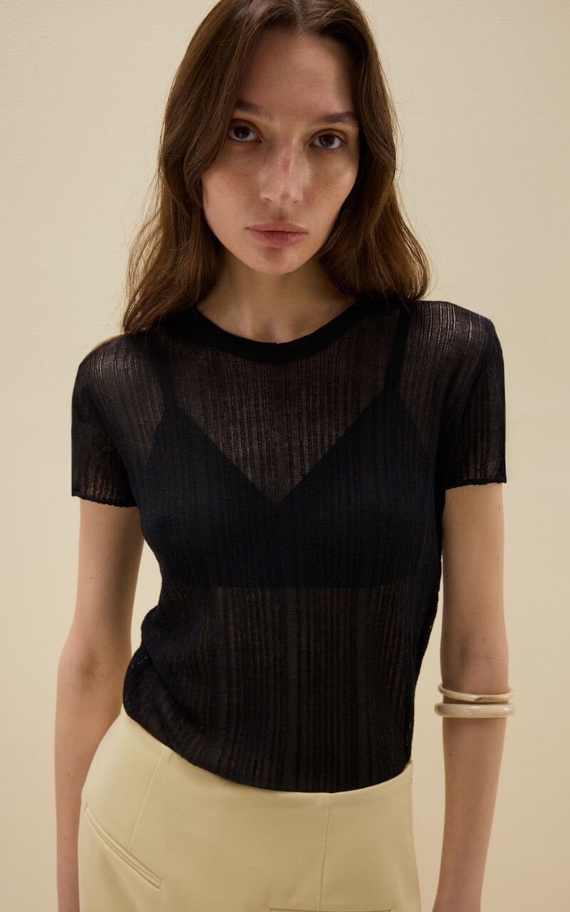 新品☆Sheer T-shirts★ブラック Sheer T-shirt - Black | COOSH