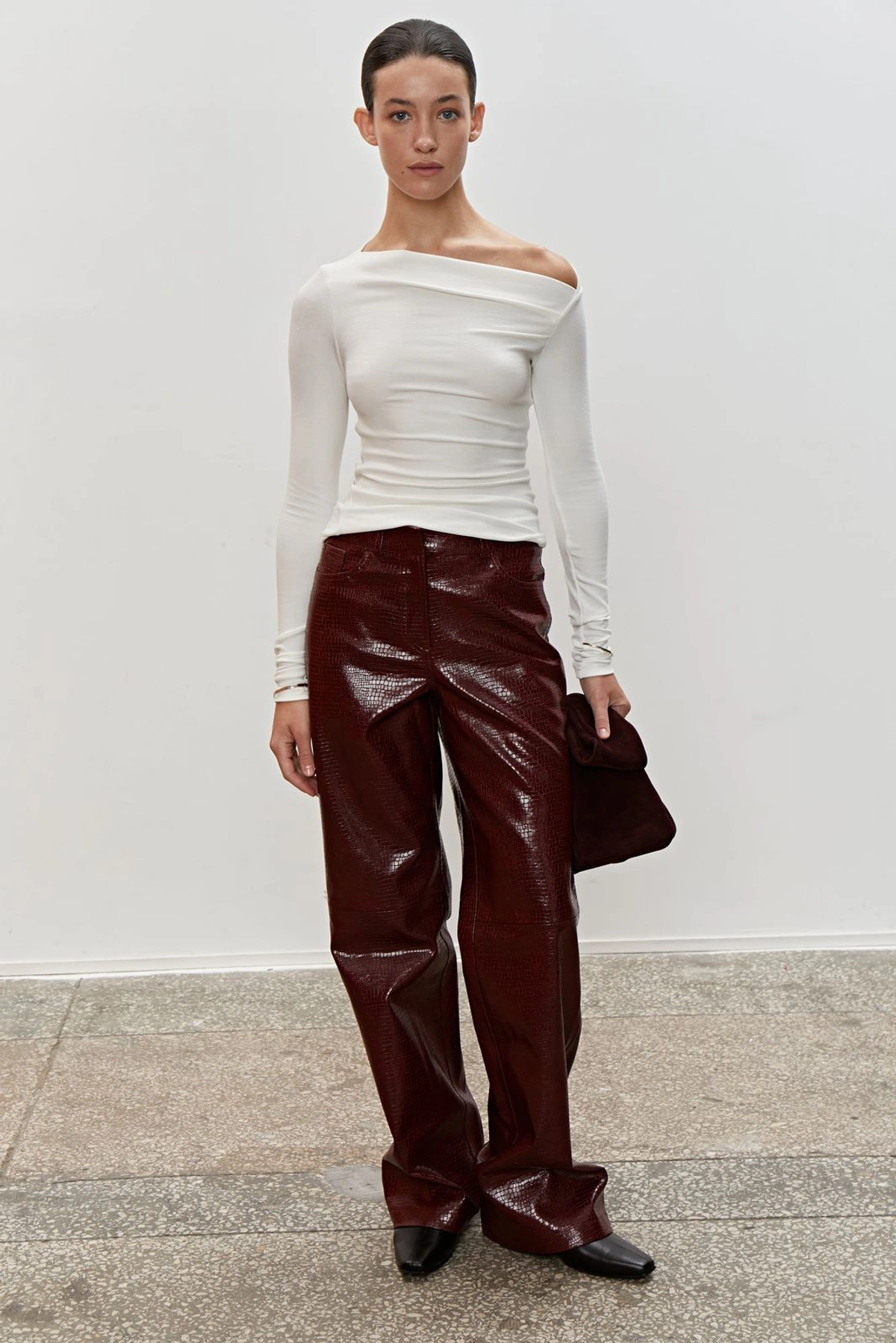 Textured Leather Pants