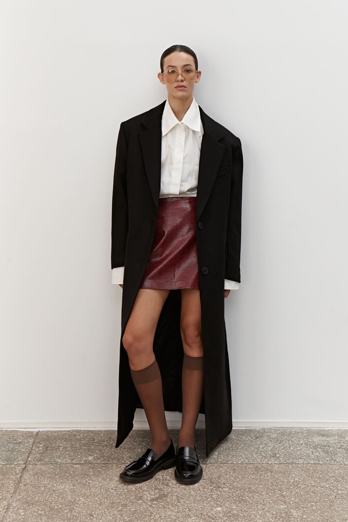 Textured Mini Skirt in Faux Leather