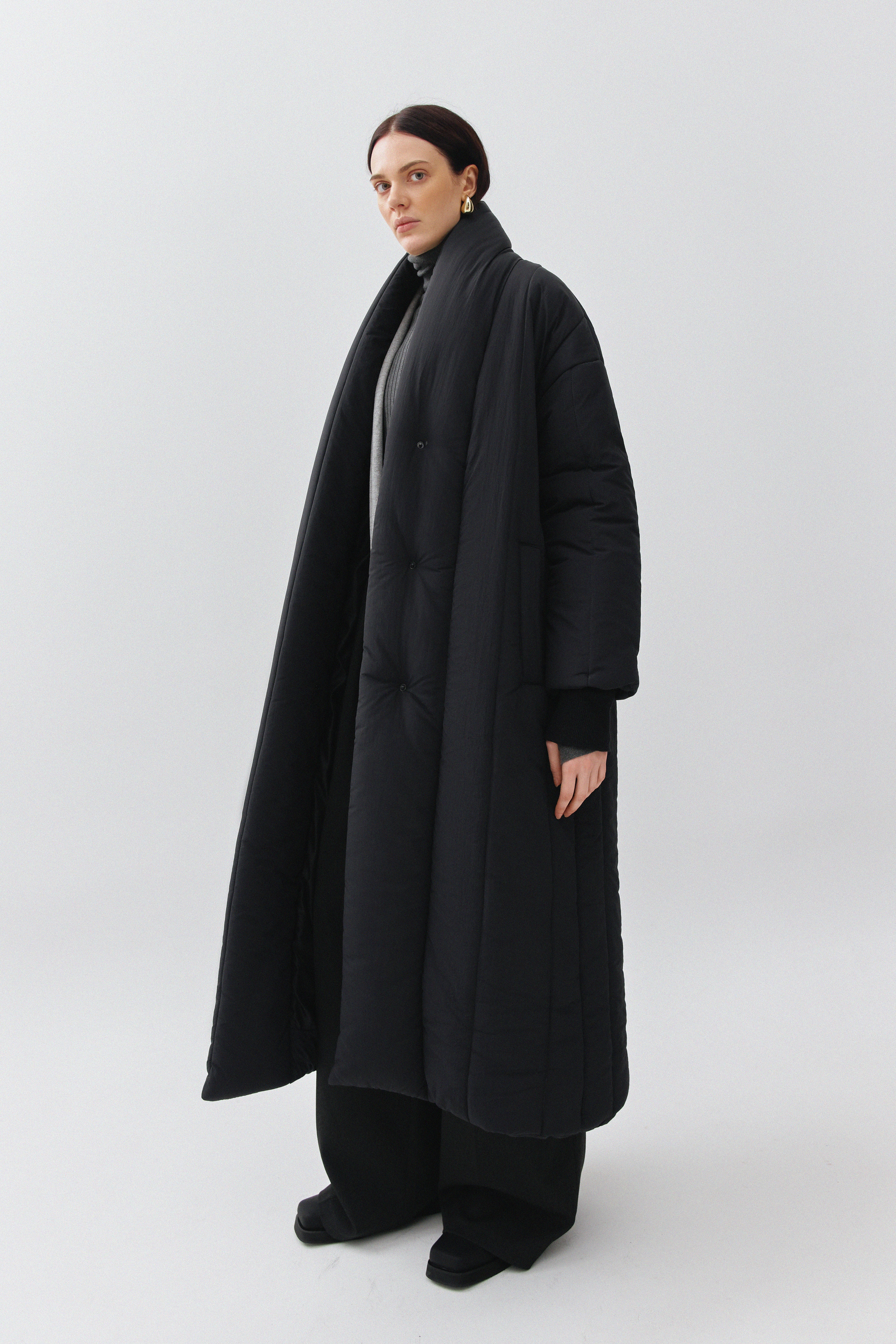 Kimono Puffer Jacket - Black | COOSH