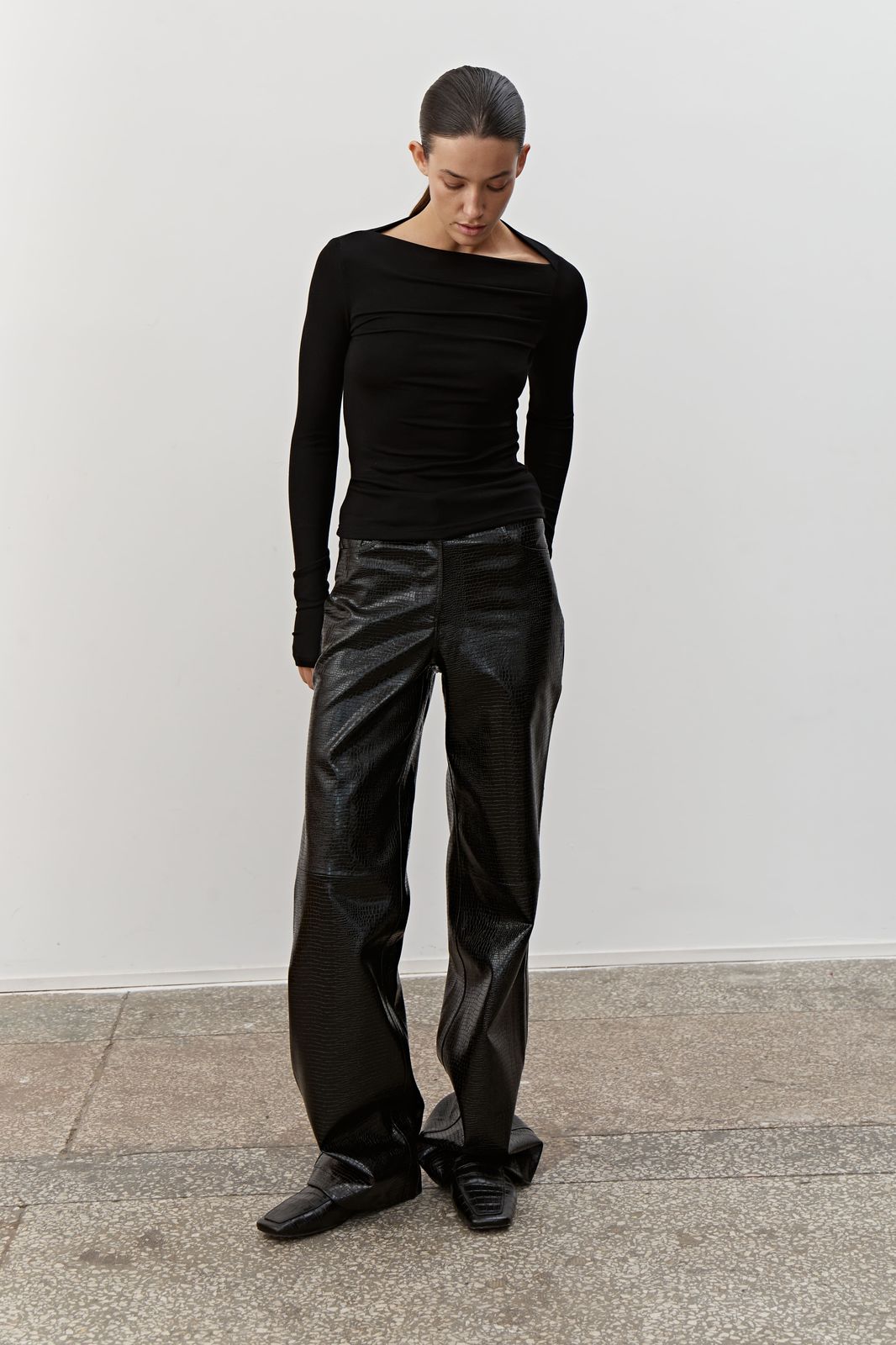 Textured Leather Pants - Black | COOSH