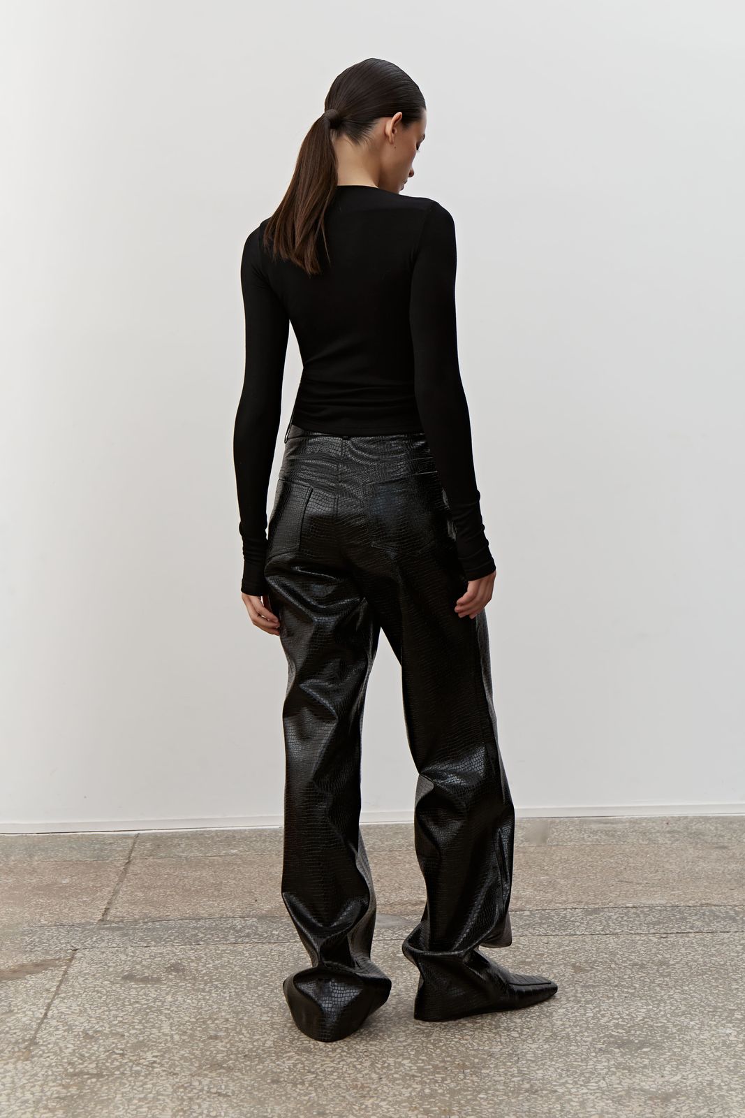 Textured Leather Pants - Black | COOSH