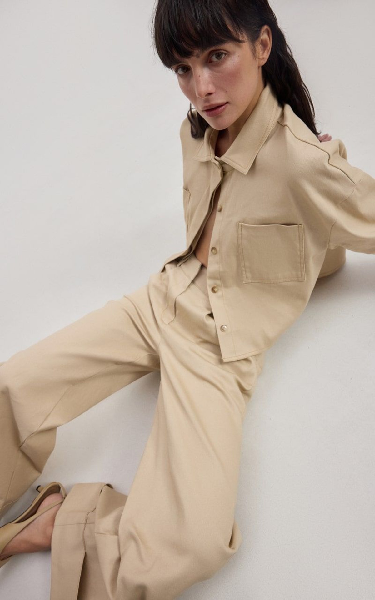 Cotton WIDE LEG Pants with Cuffs