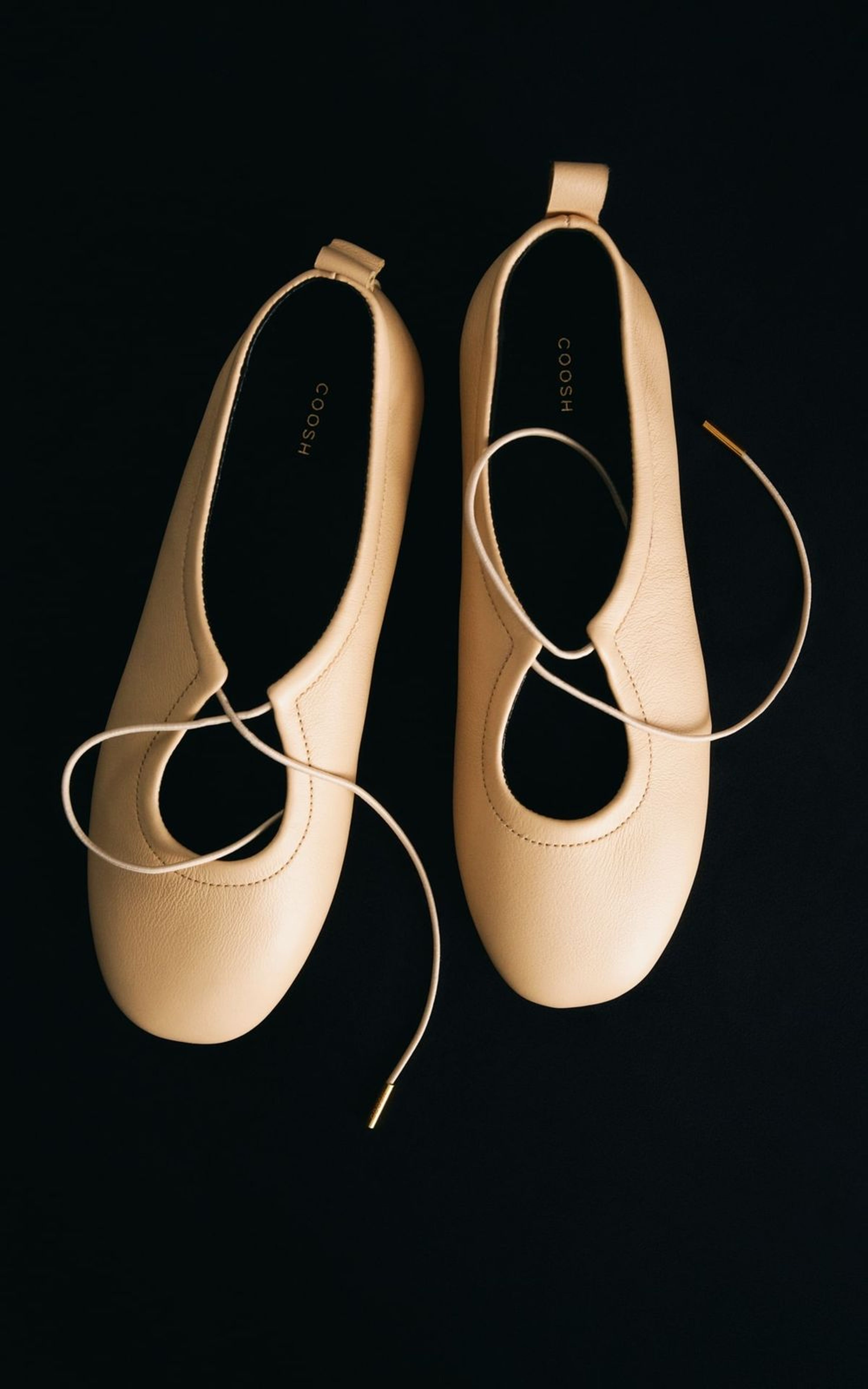 Lace-up Leather Ballet Flats AMELIE