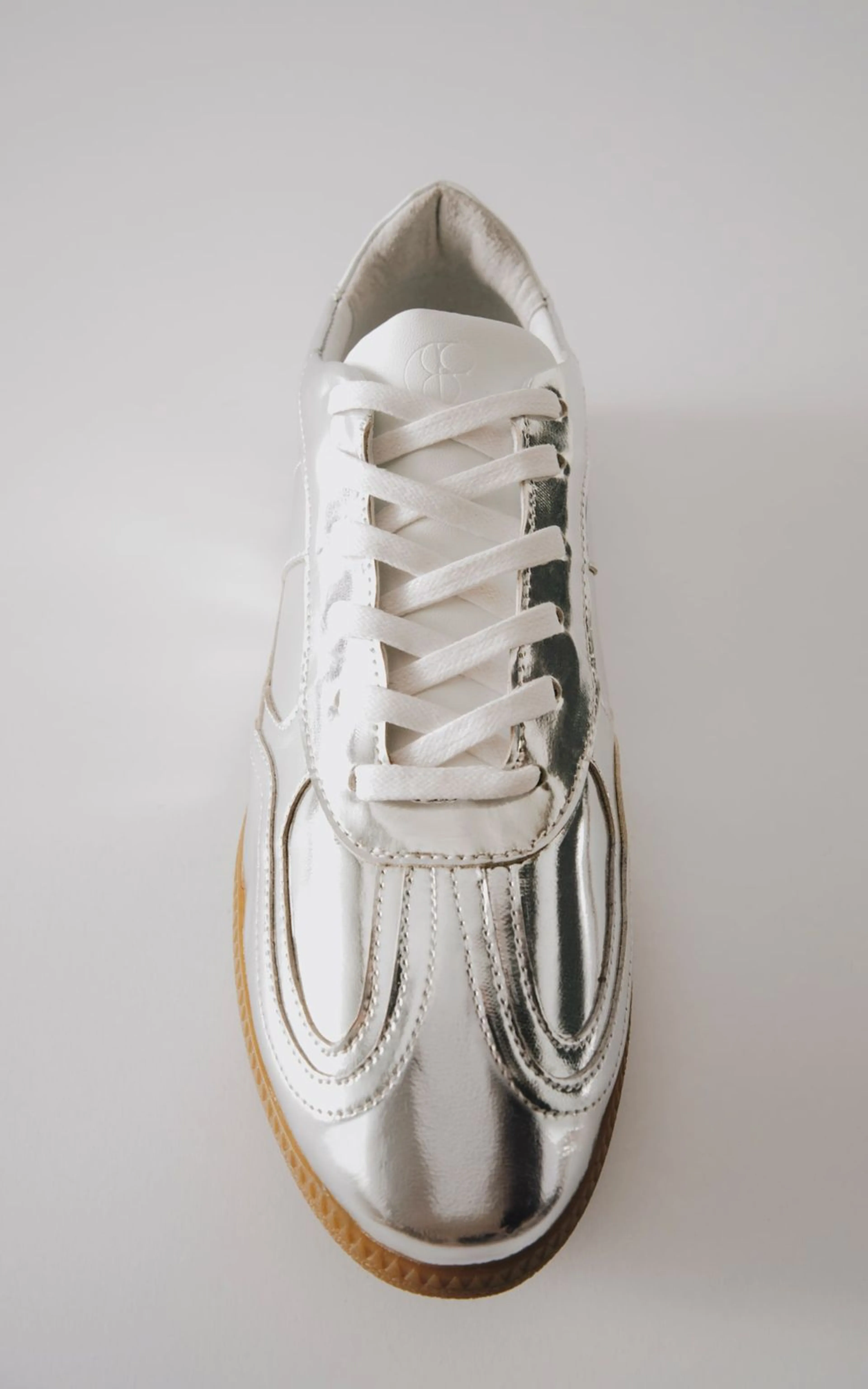Metalizowane Sneakersy LUNA ze Skóry Naturalnej