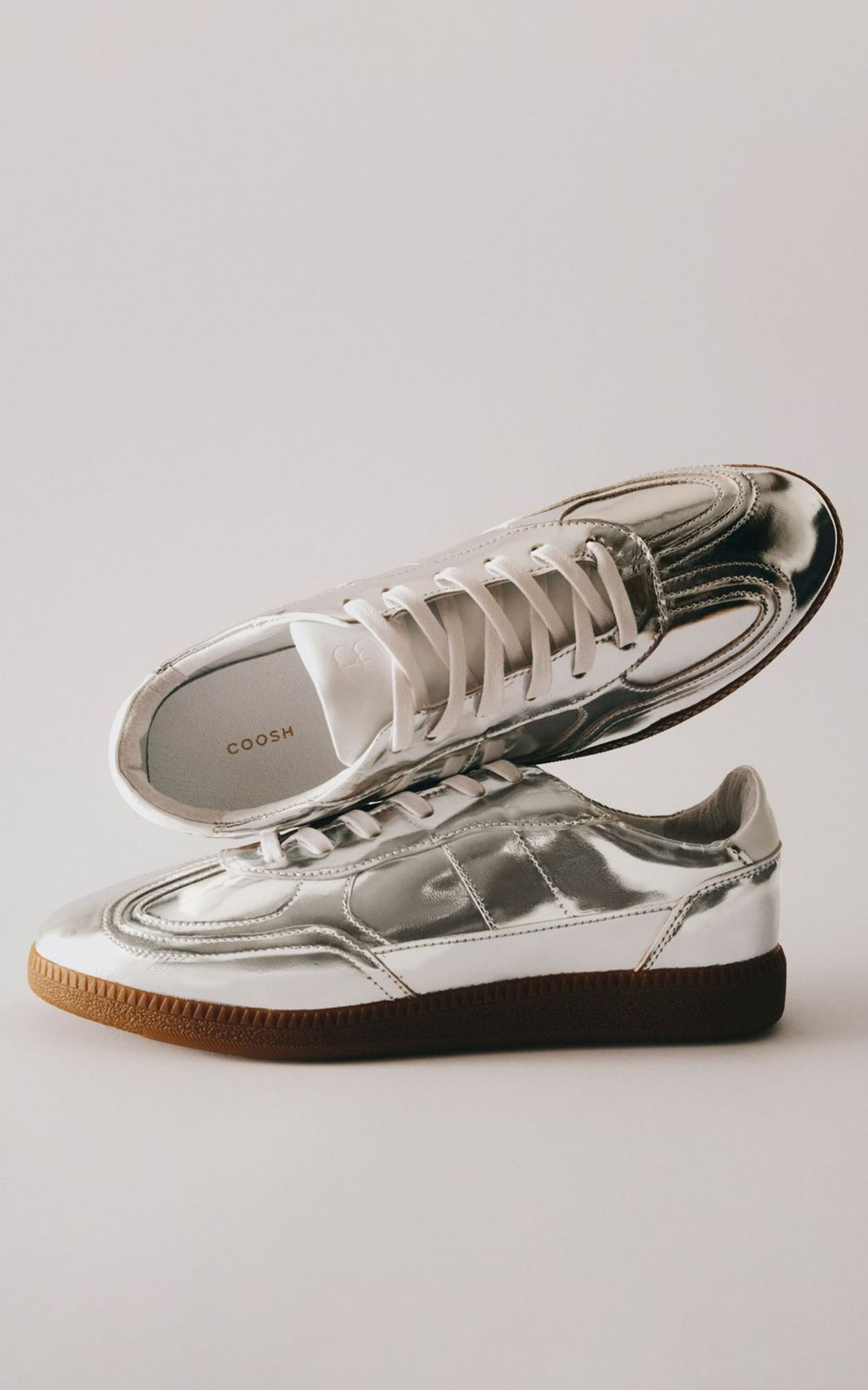 Metalizowane Sneakersy LUNA ze Skóry Naturalnej