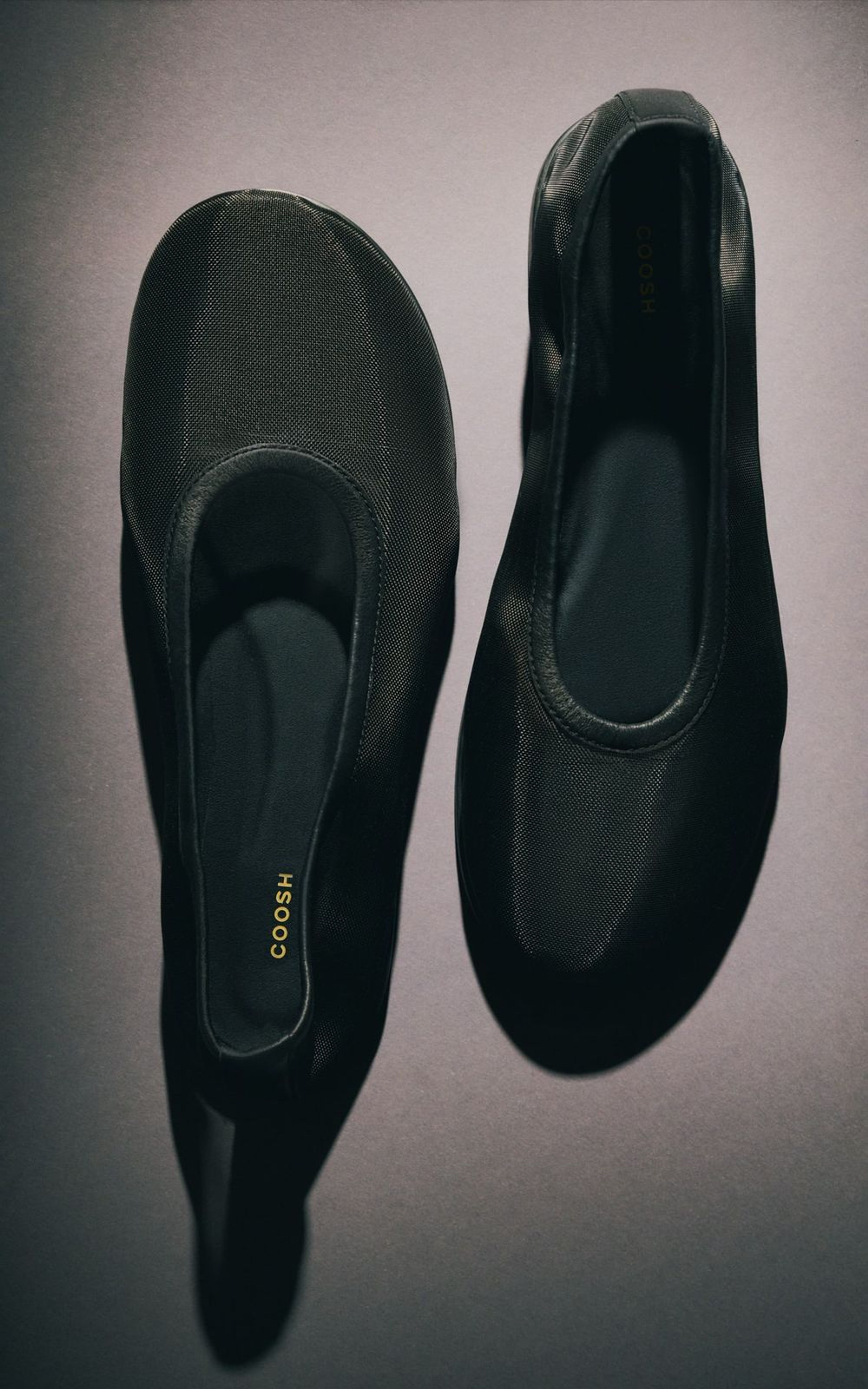 Балетки напівпрозорі в сітку з круглим мисом