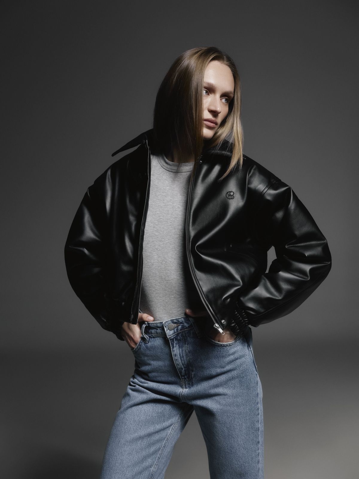 Insulated Puffed Bomber Jacket