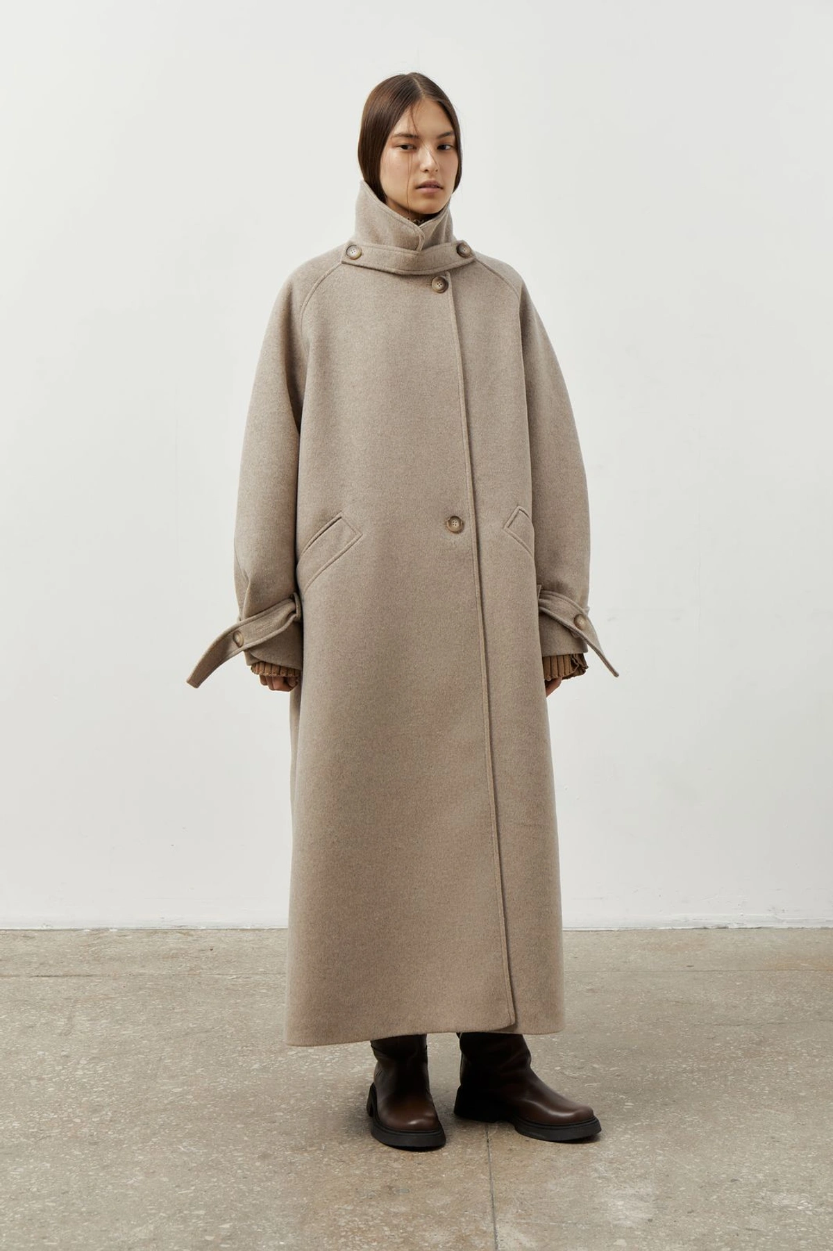 Wool Coat MARGOT with Tie Belt