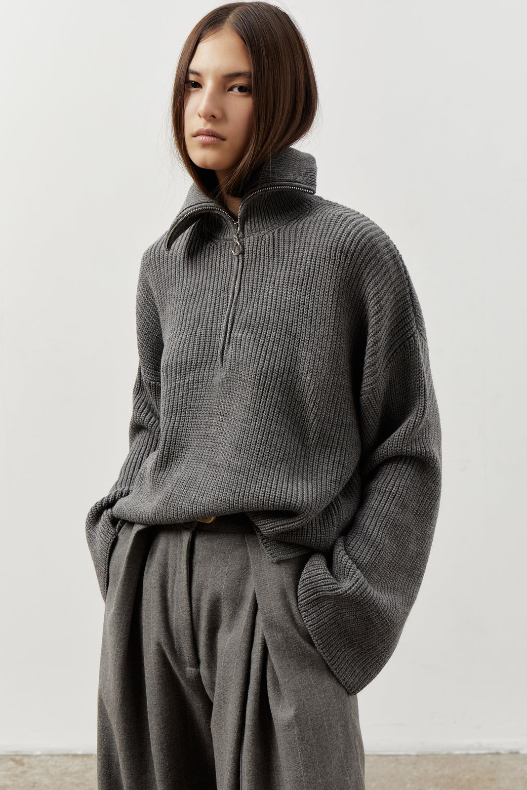 Zippered OSLO Sweater - Graphite | COOSH Zippered OSLO Sweater - Graphite | COOSH