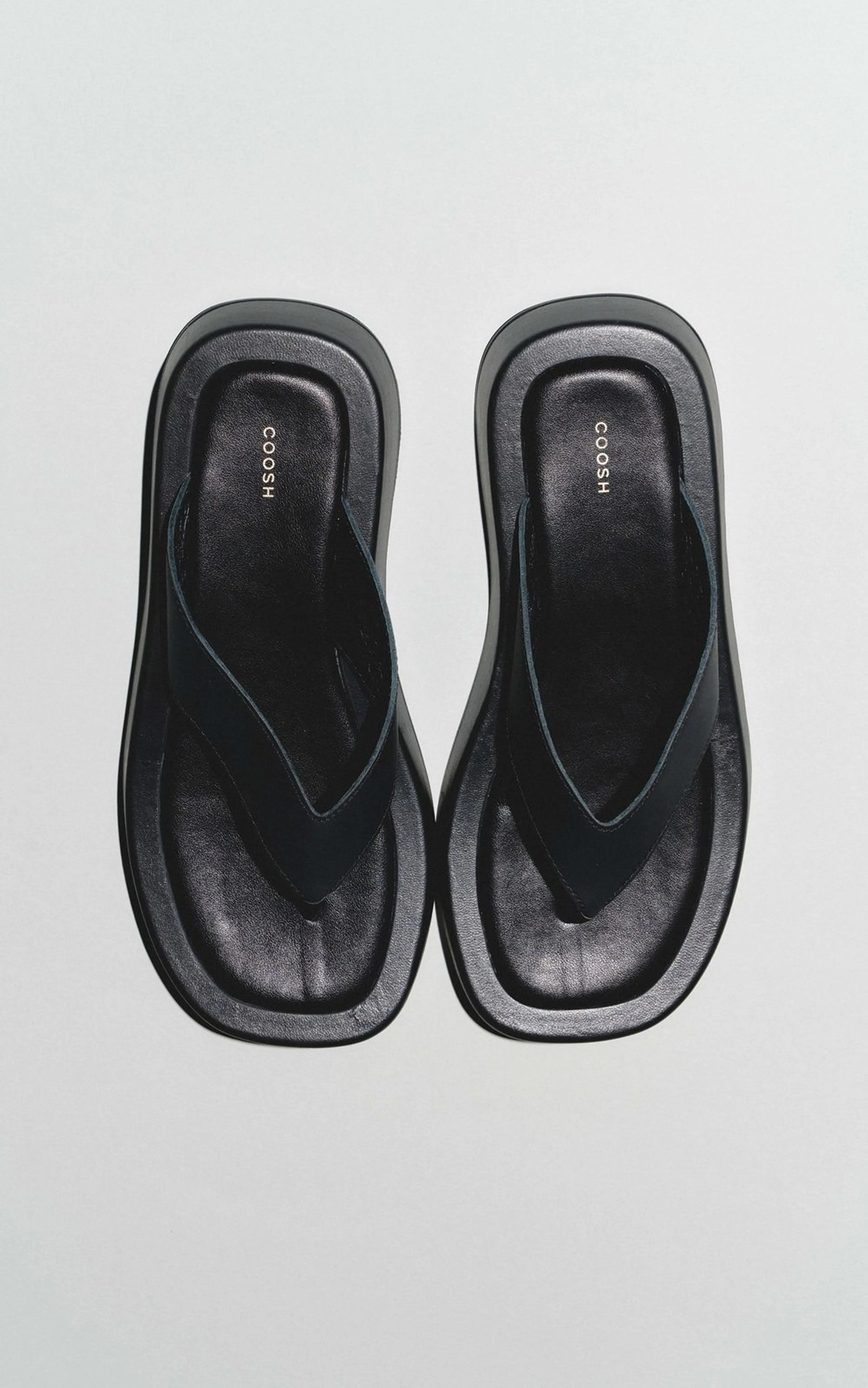 High Sole Leather Sliders SOLENNE