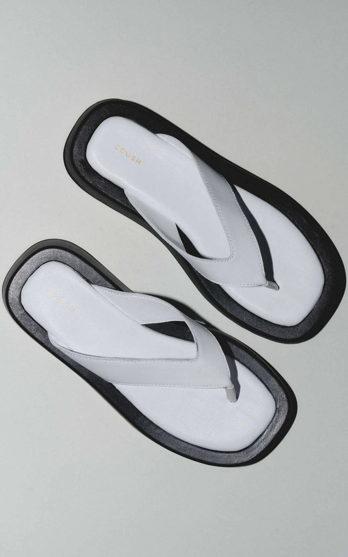 High Sole Leather Sliders SOLENNE