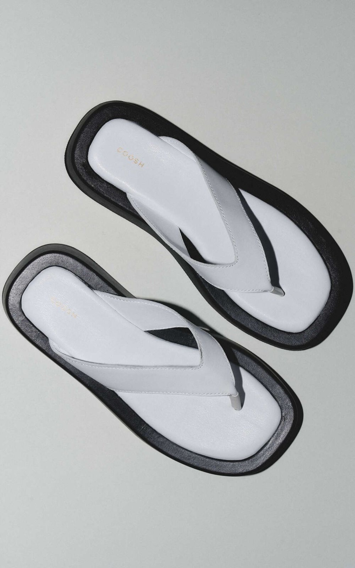 High Sole Leather Sliders SOLENNE
