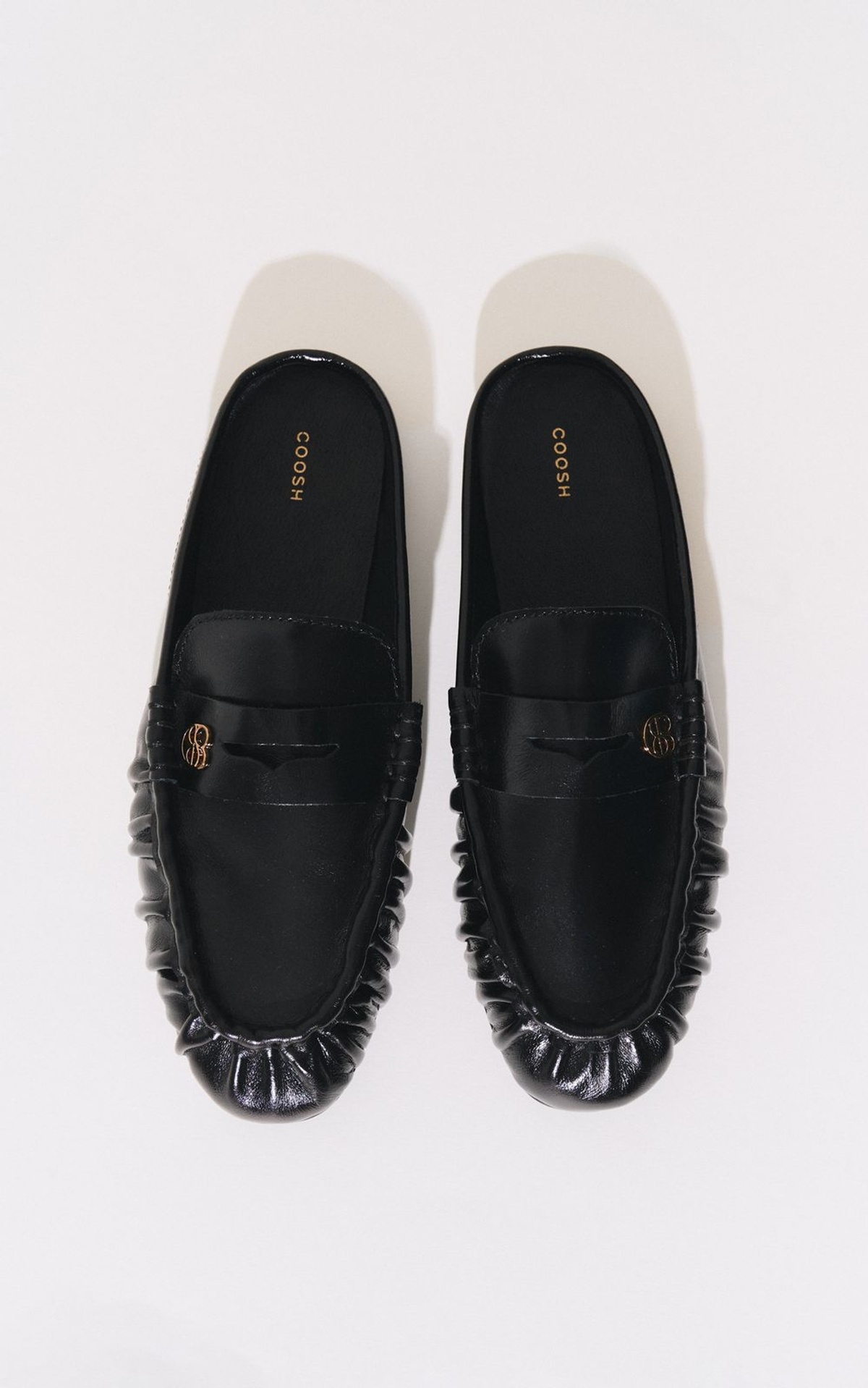 Patent Leather Mule Loafers