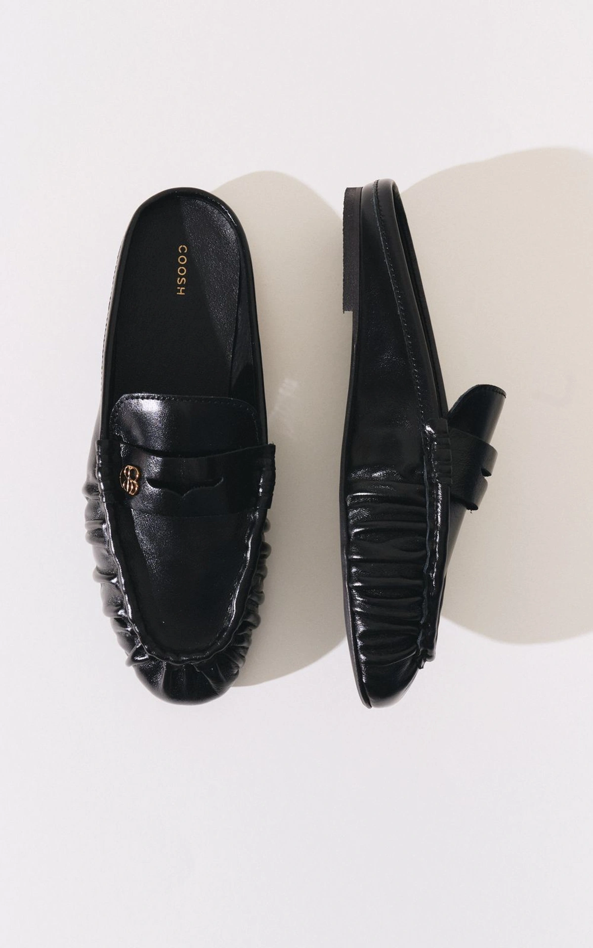 Patent Leather Mule Loafers