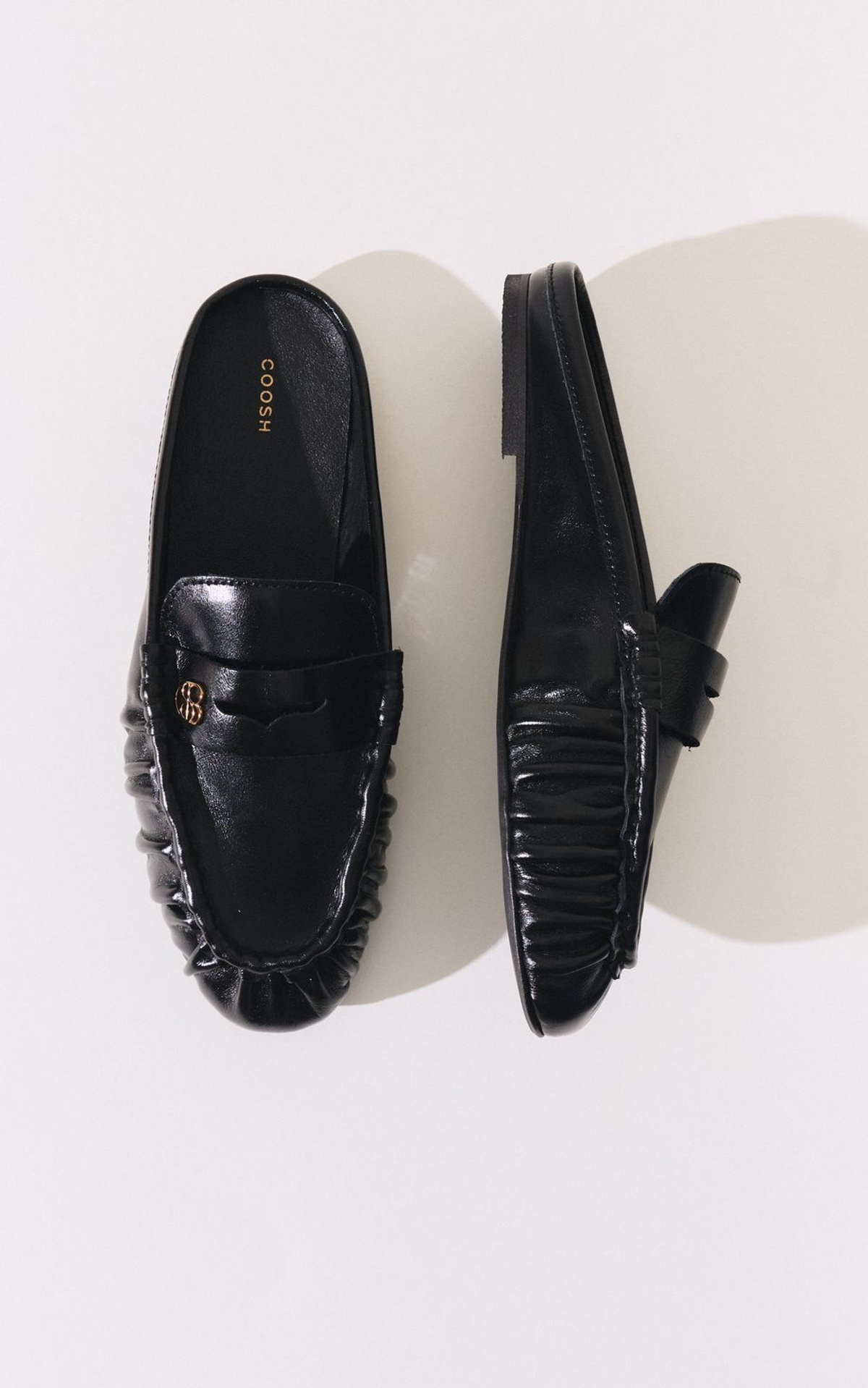 Patent Leather Mule Loafers