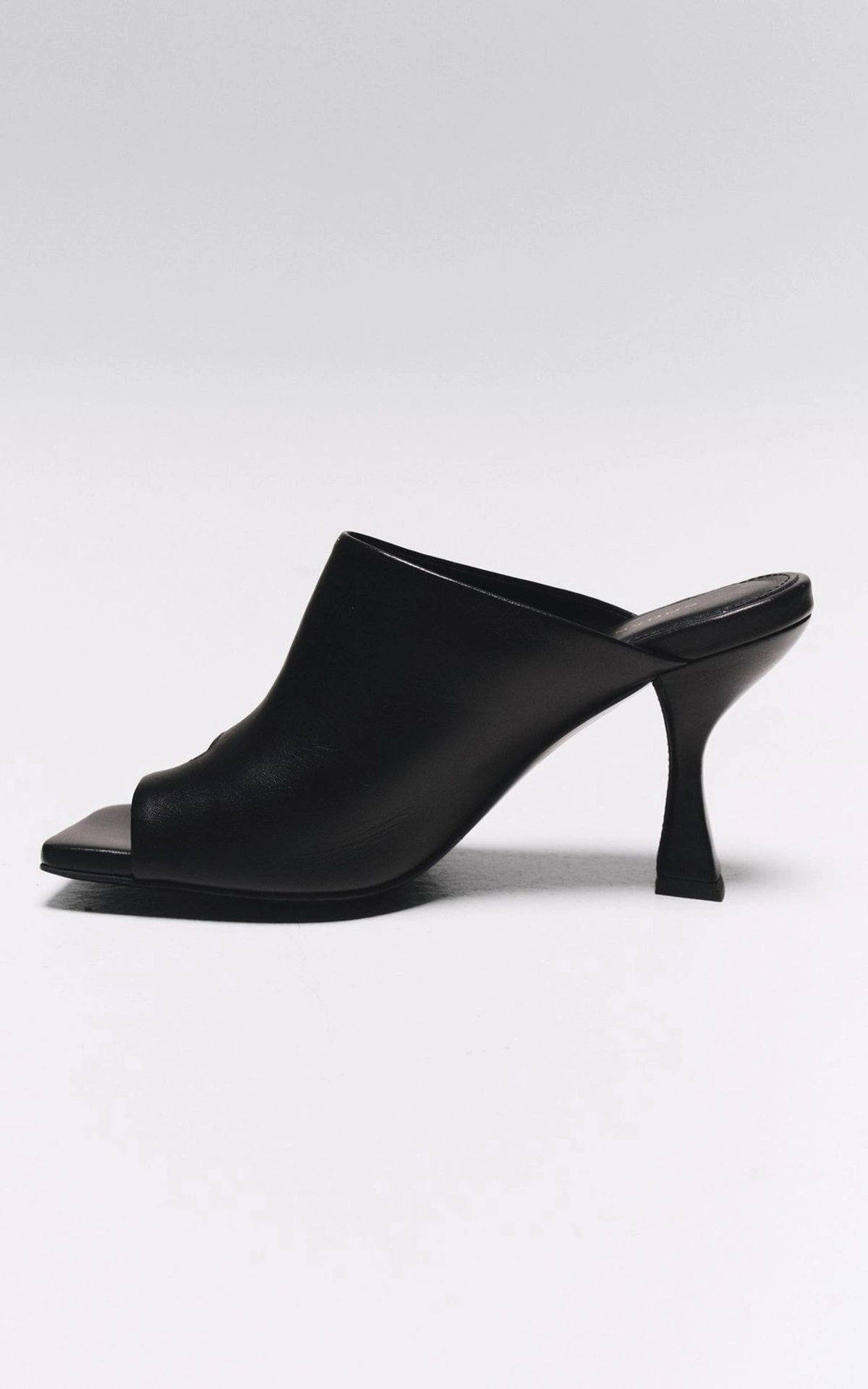 Leather Geometric Heeled Mules BRUNA