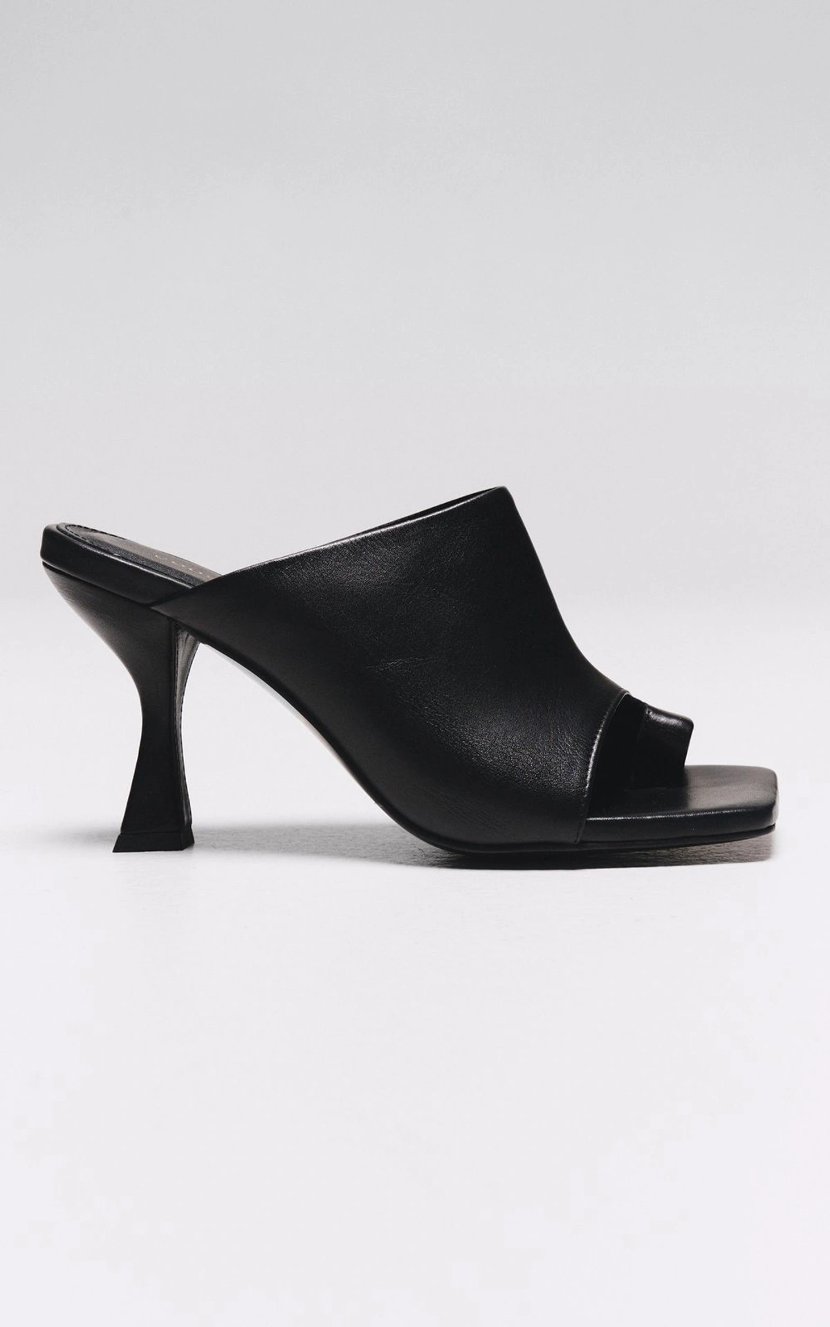 Leather Geometric Heeled Mules BRUNA