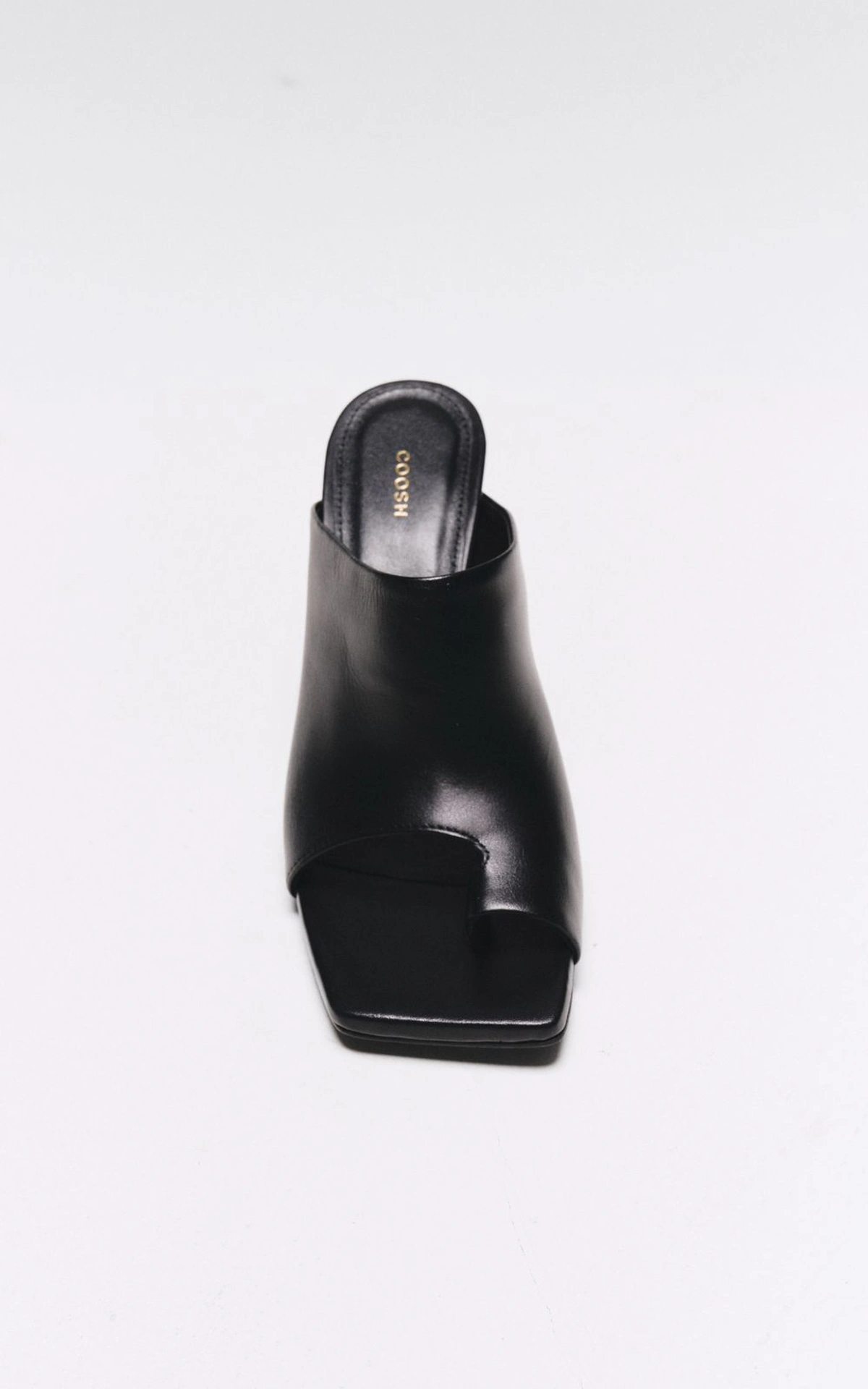 Leather Geometric Heeled Mules BRUNA