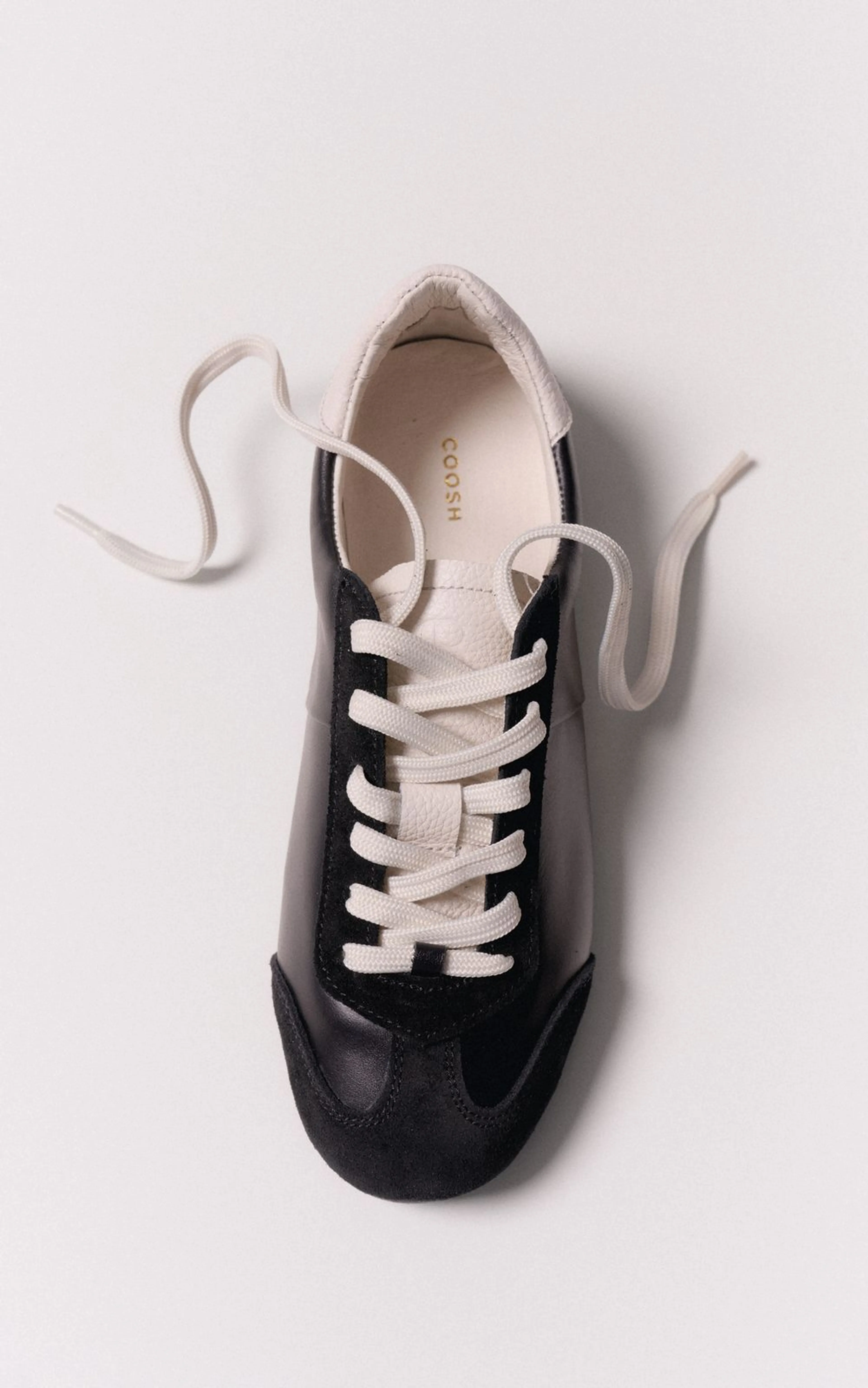 Leather Sneakers with Suede Inserts