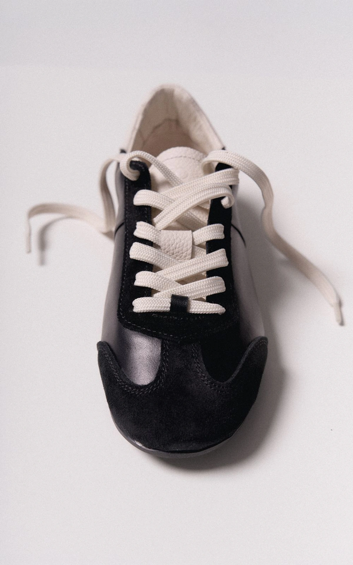 Leather Sneakers with Suede Inserts