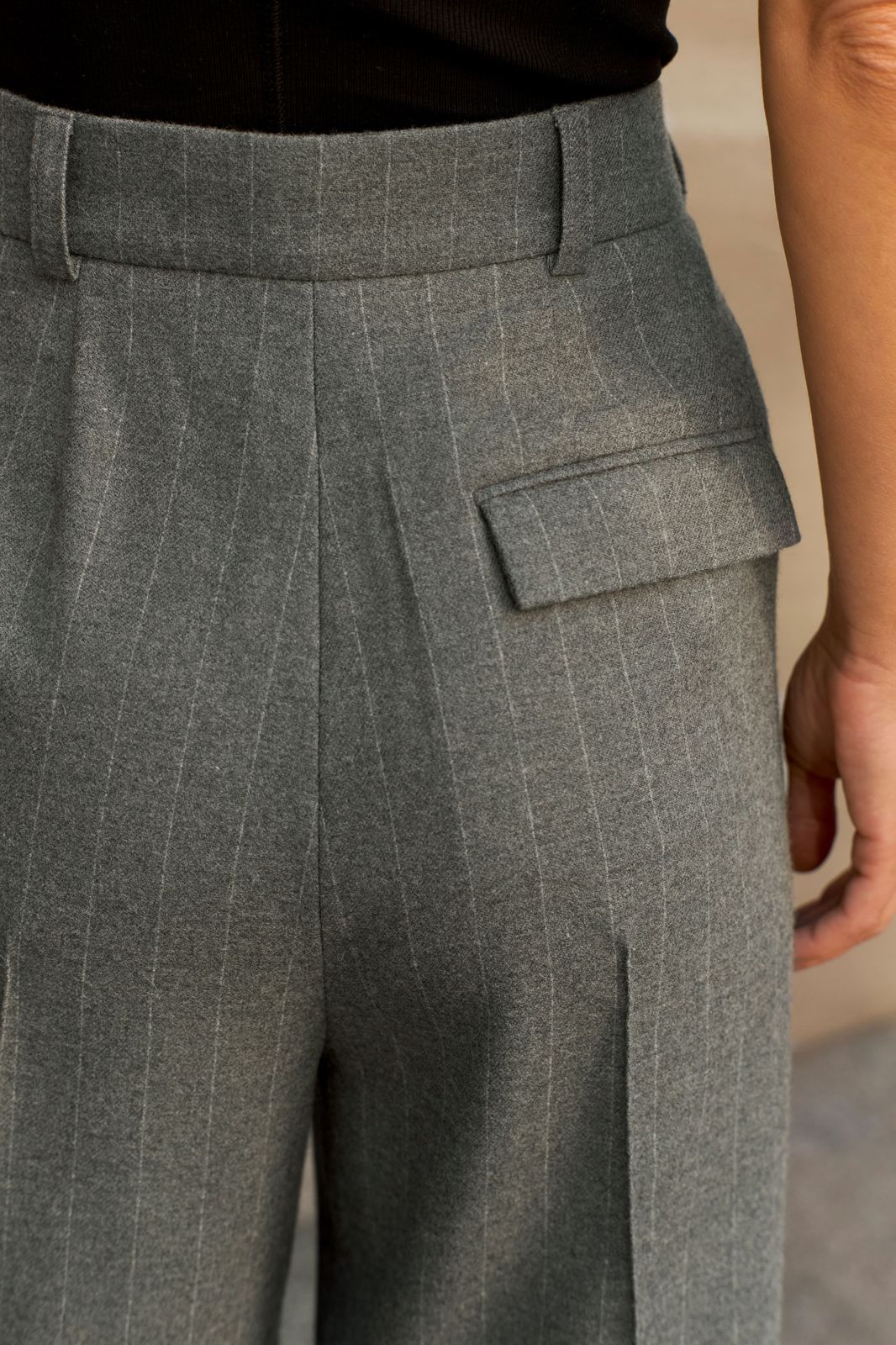 Wool Blend Striped Pants JIL - Graphite | COOSH