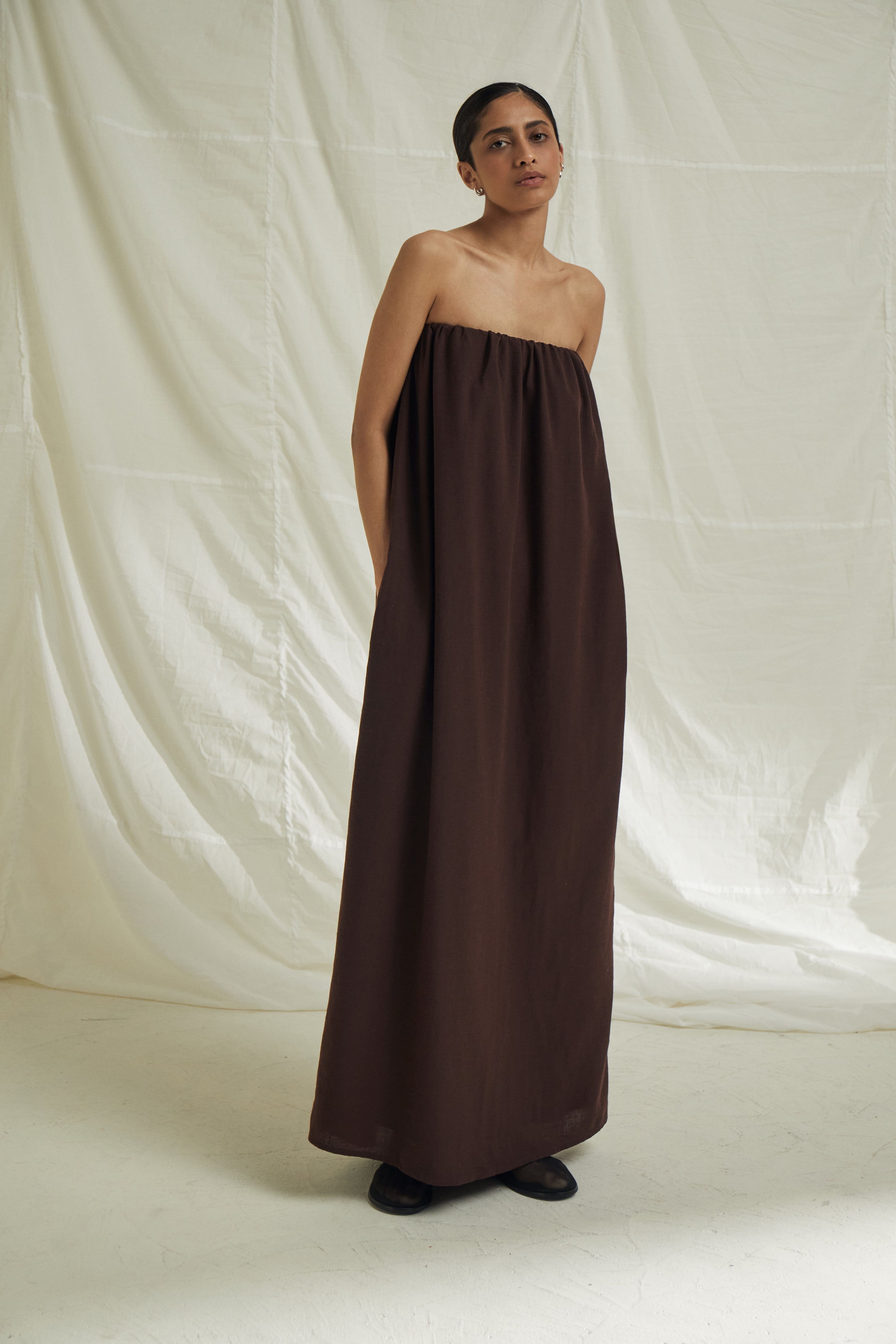 Sukienka o Luźnym Kroju Typu Bandeau