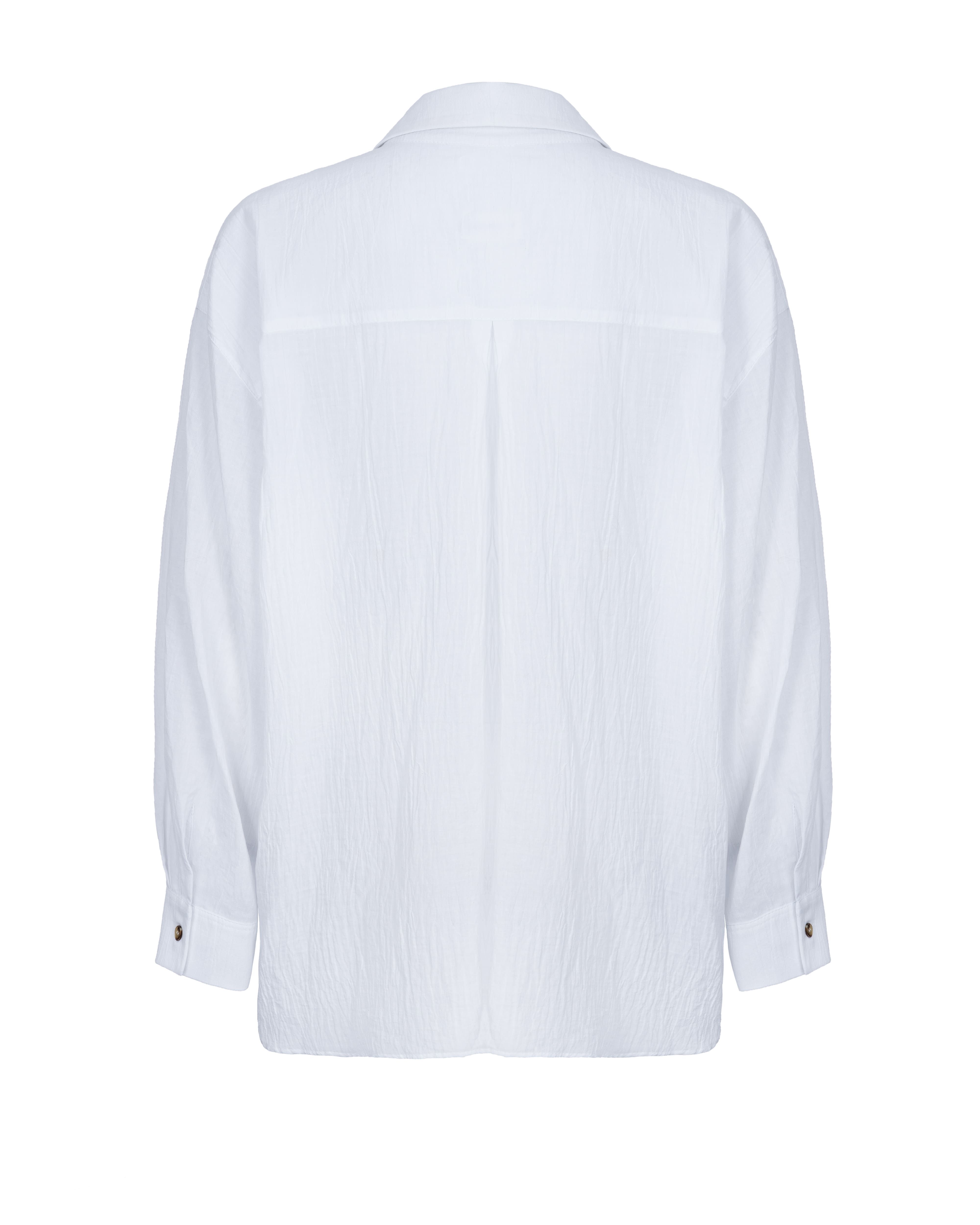 Creased Effect Translucent Shirt - Milky | COOSH