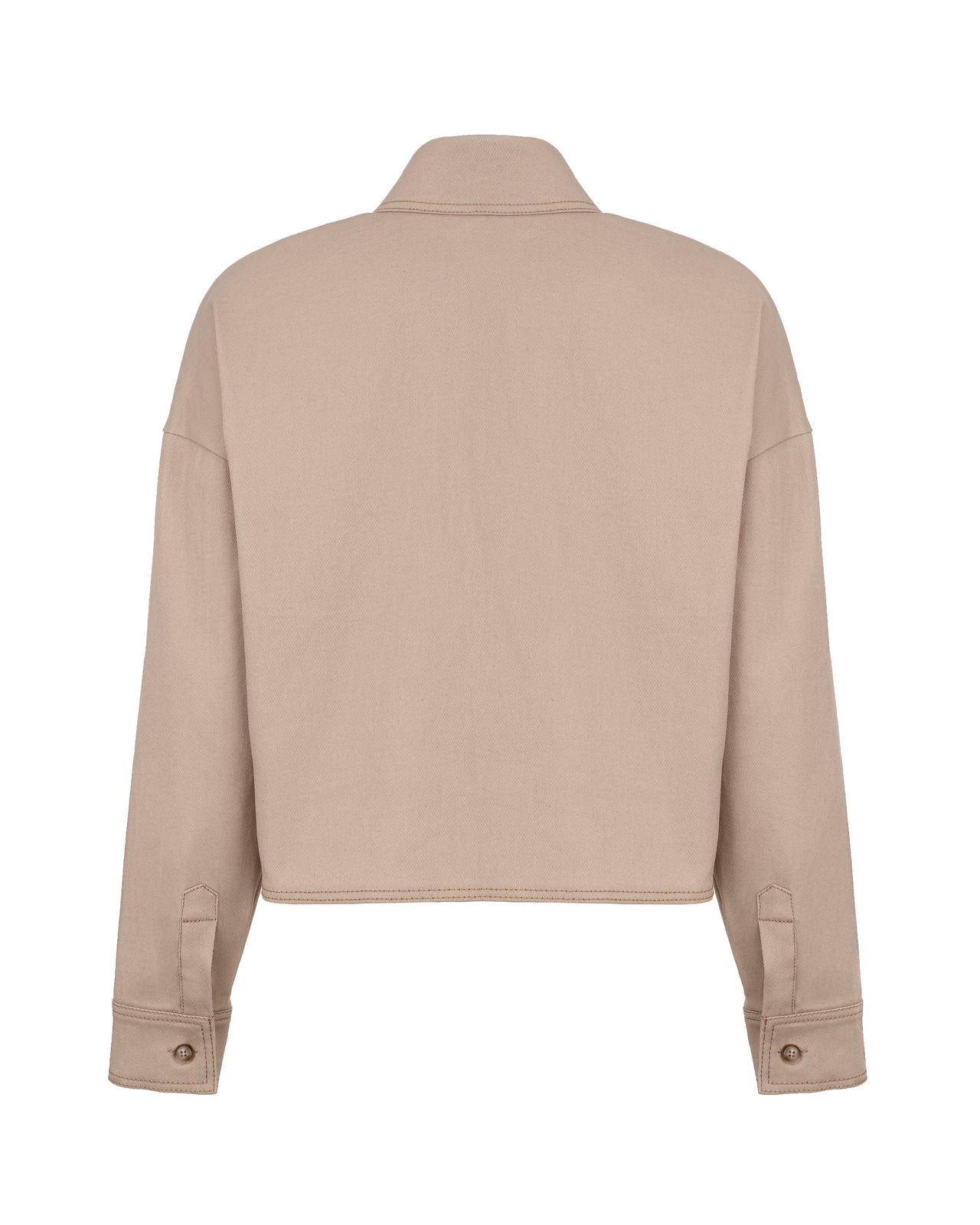 Cropped Jacket with Chest Pockets - Beige | COOSH