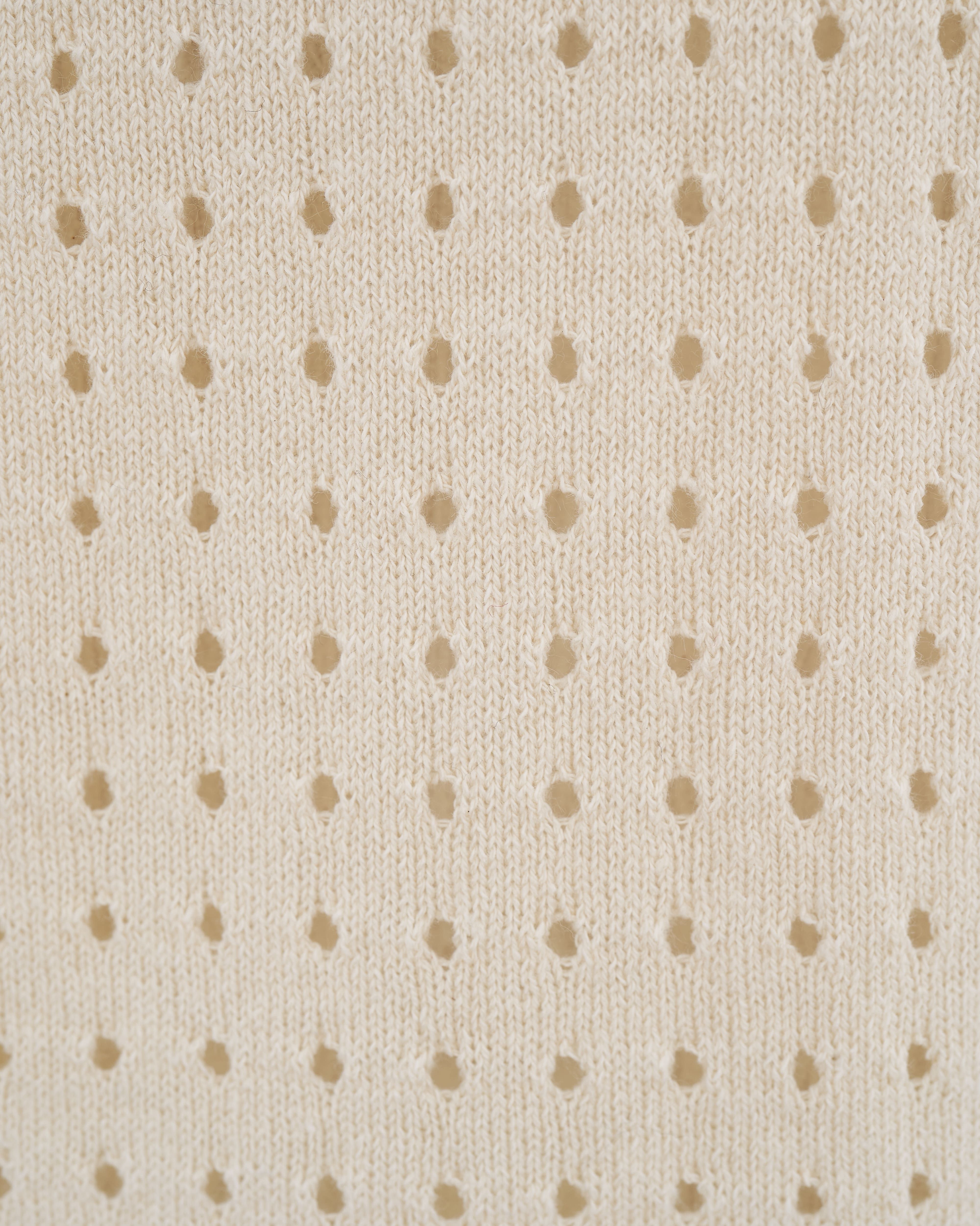 Open Knit Translucent Polo Shirt - Milky | COOSH