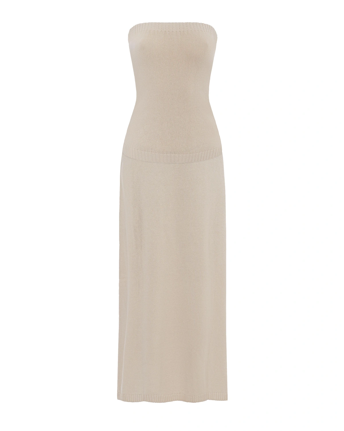 Bawełniany Komplet ELLA: Top Bandeau i Spódnica Maxi