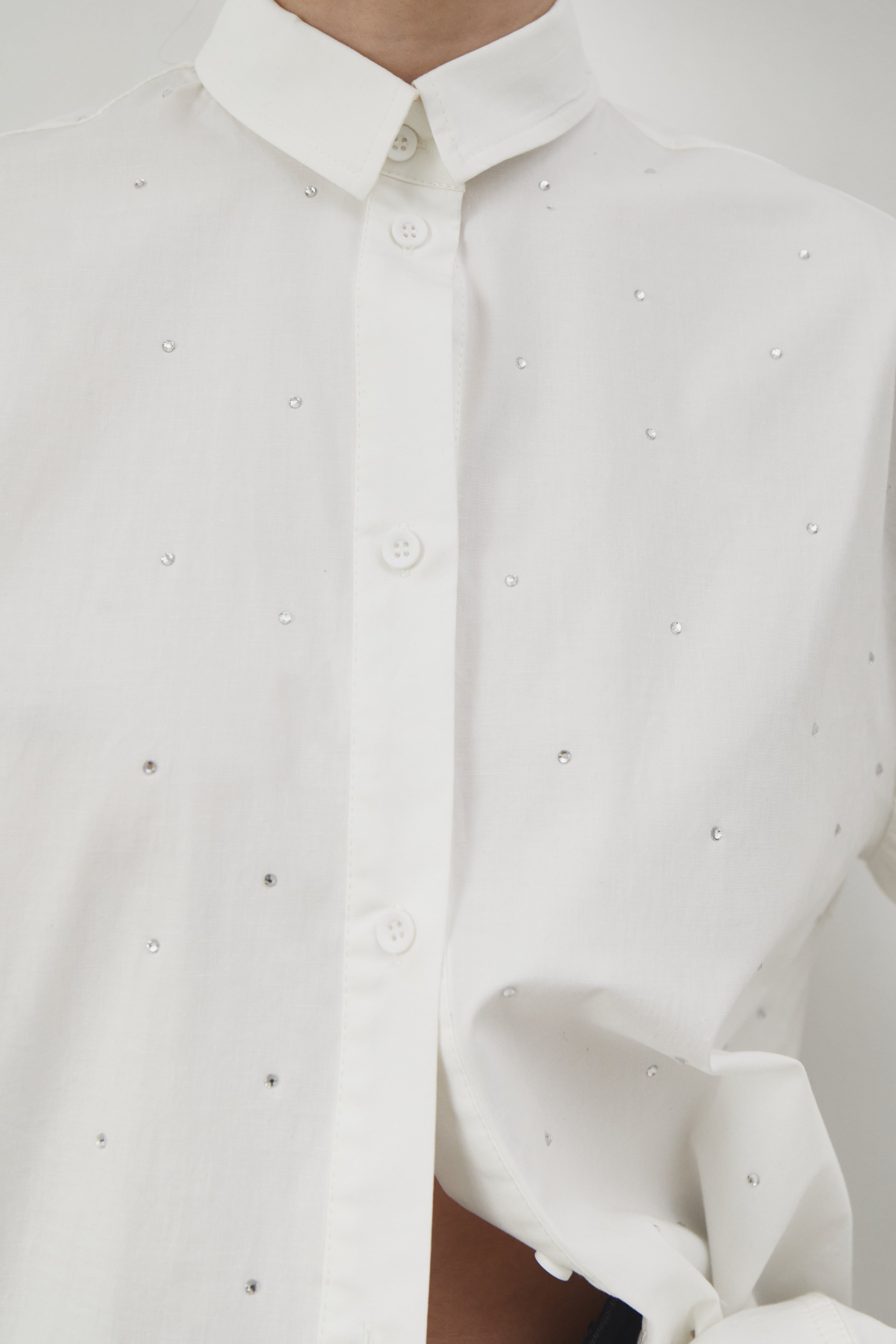 cotton frill coller shirts WHITE タグ付き