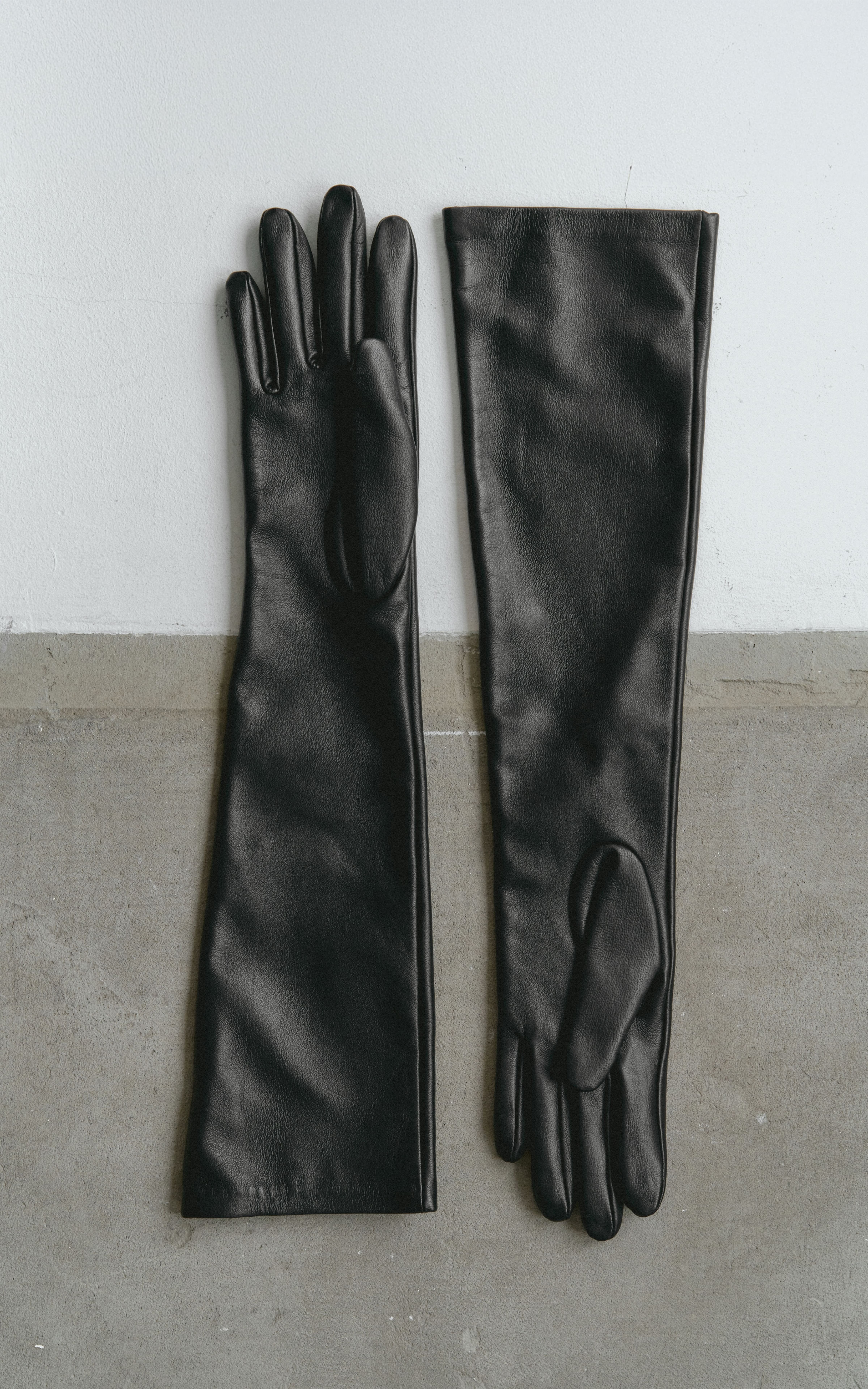Long Leather Gloves - Black | COOSH