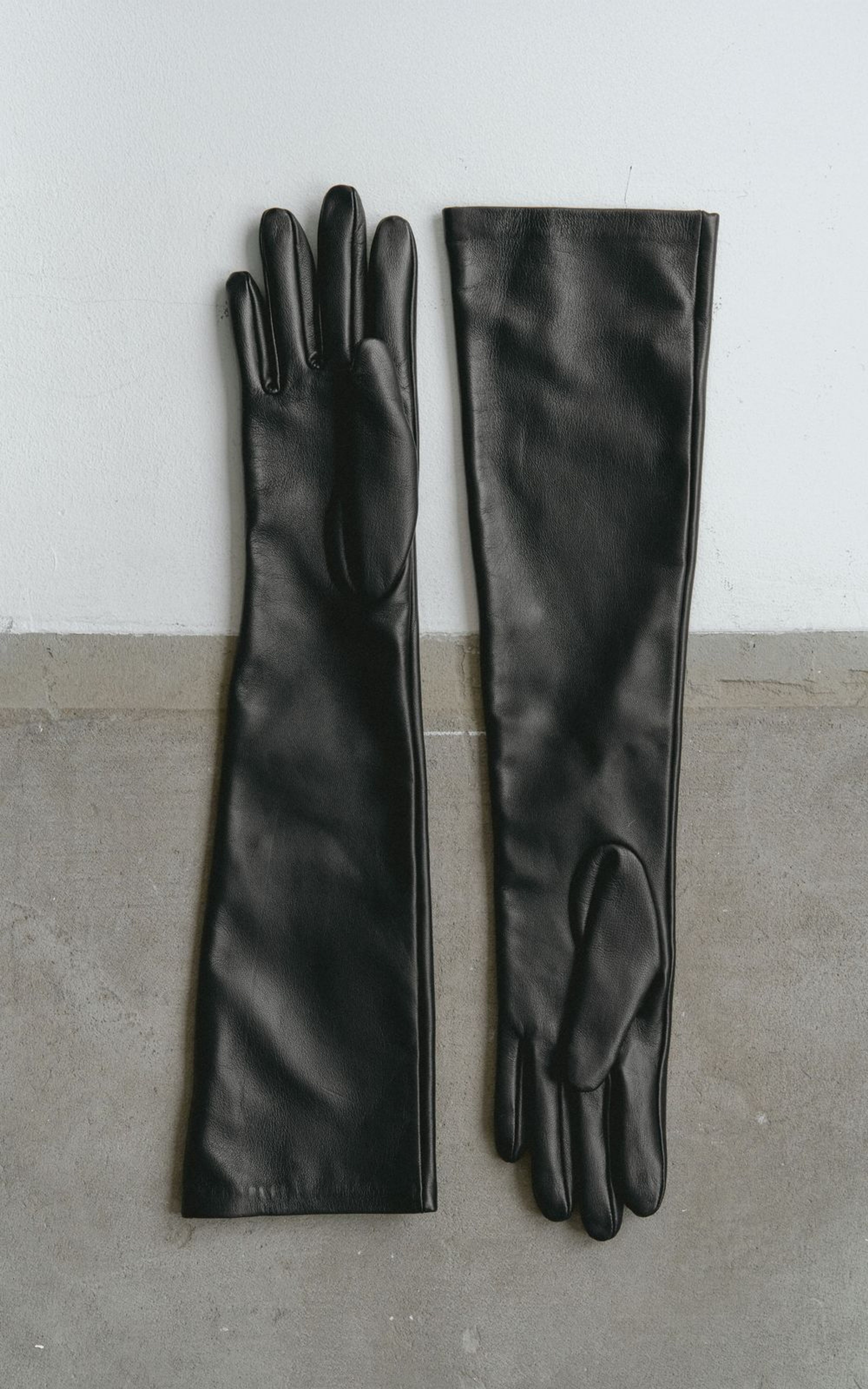 Рукавиці шкіряні довгі