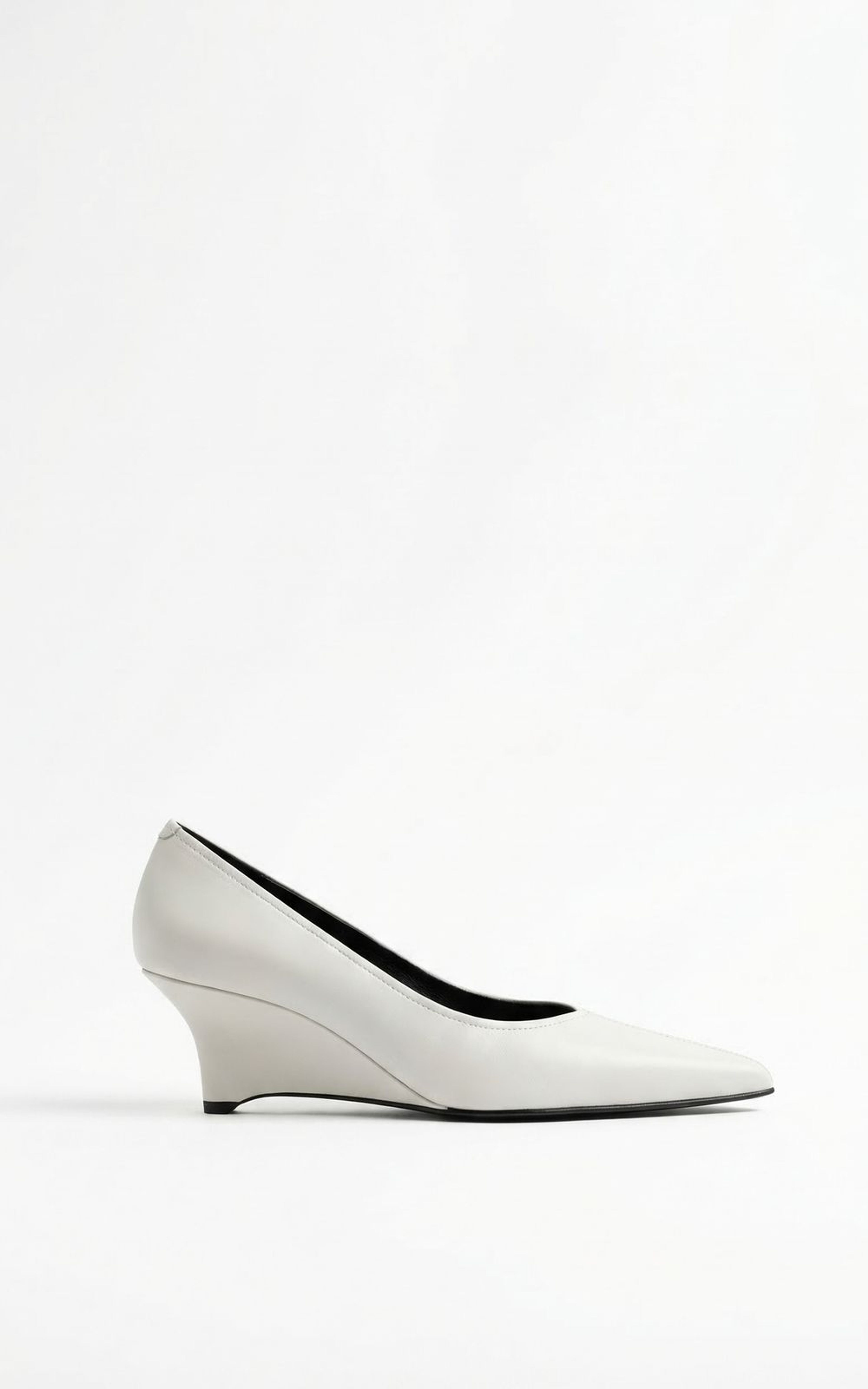 Pointed-Toe Wedge Leather Pumps CECILE