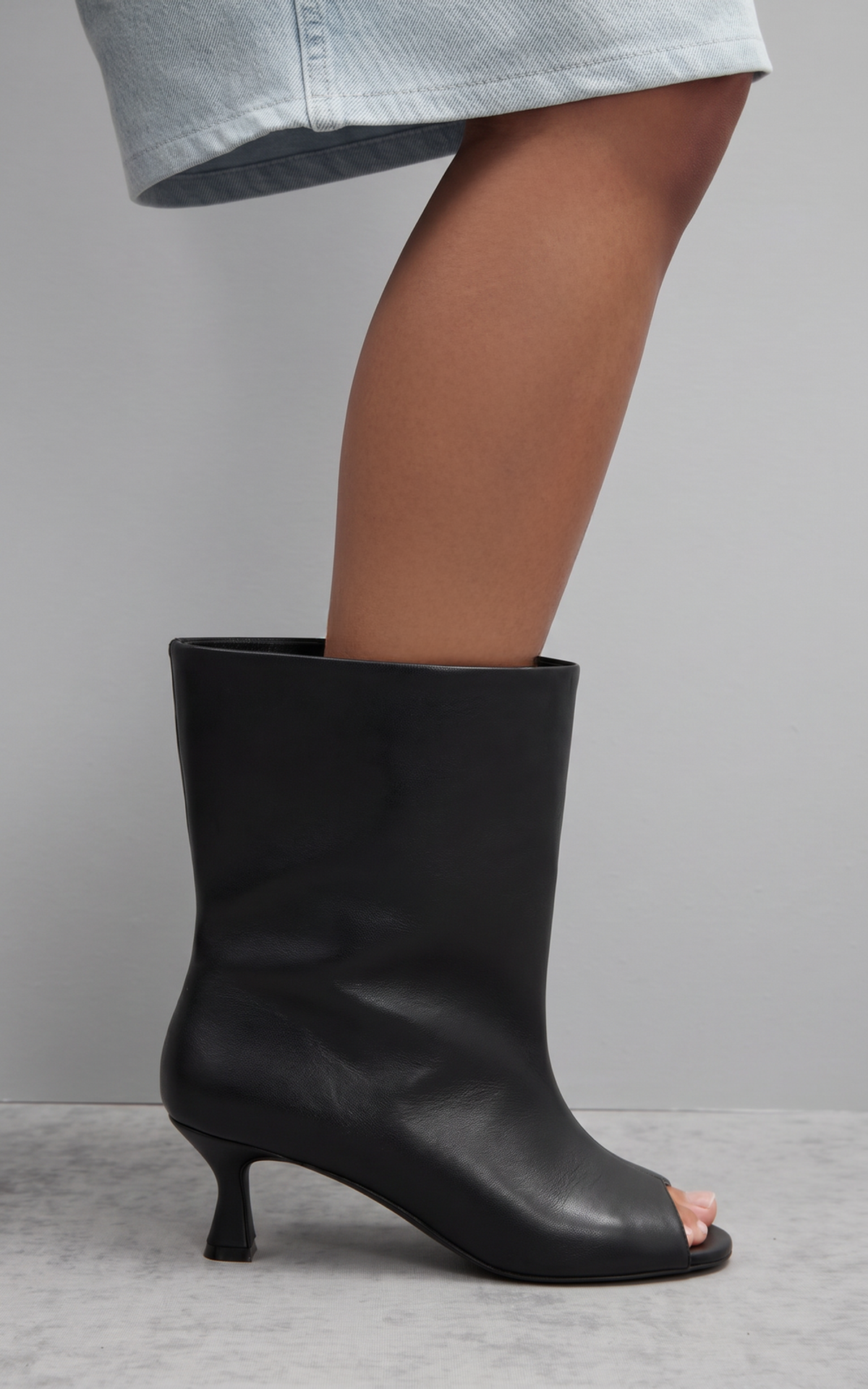 Open-Toe Leather Ankle Boots SAFARI