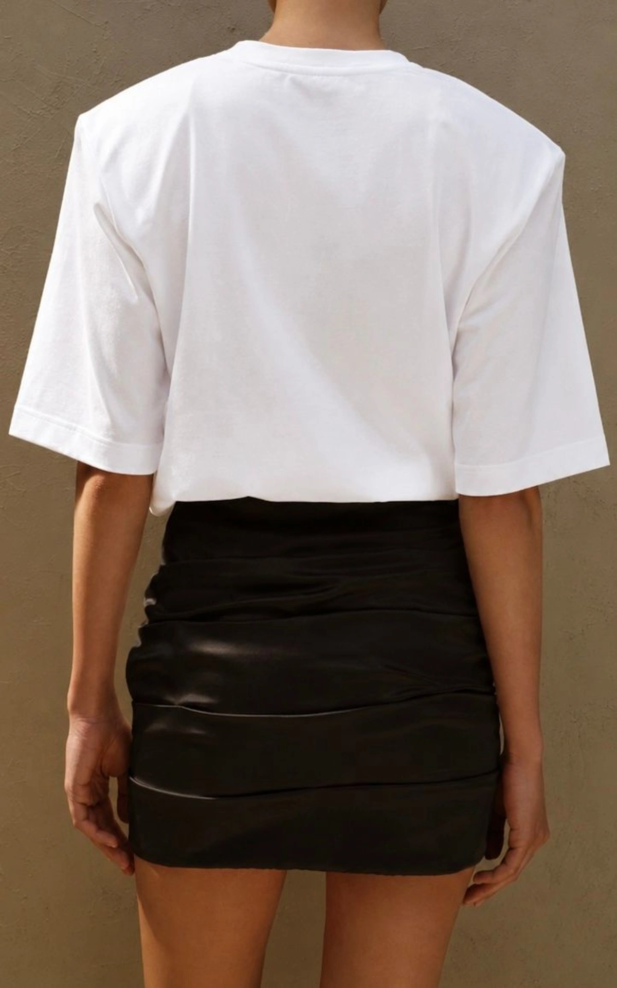 Gathered Satin Mini Skirt