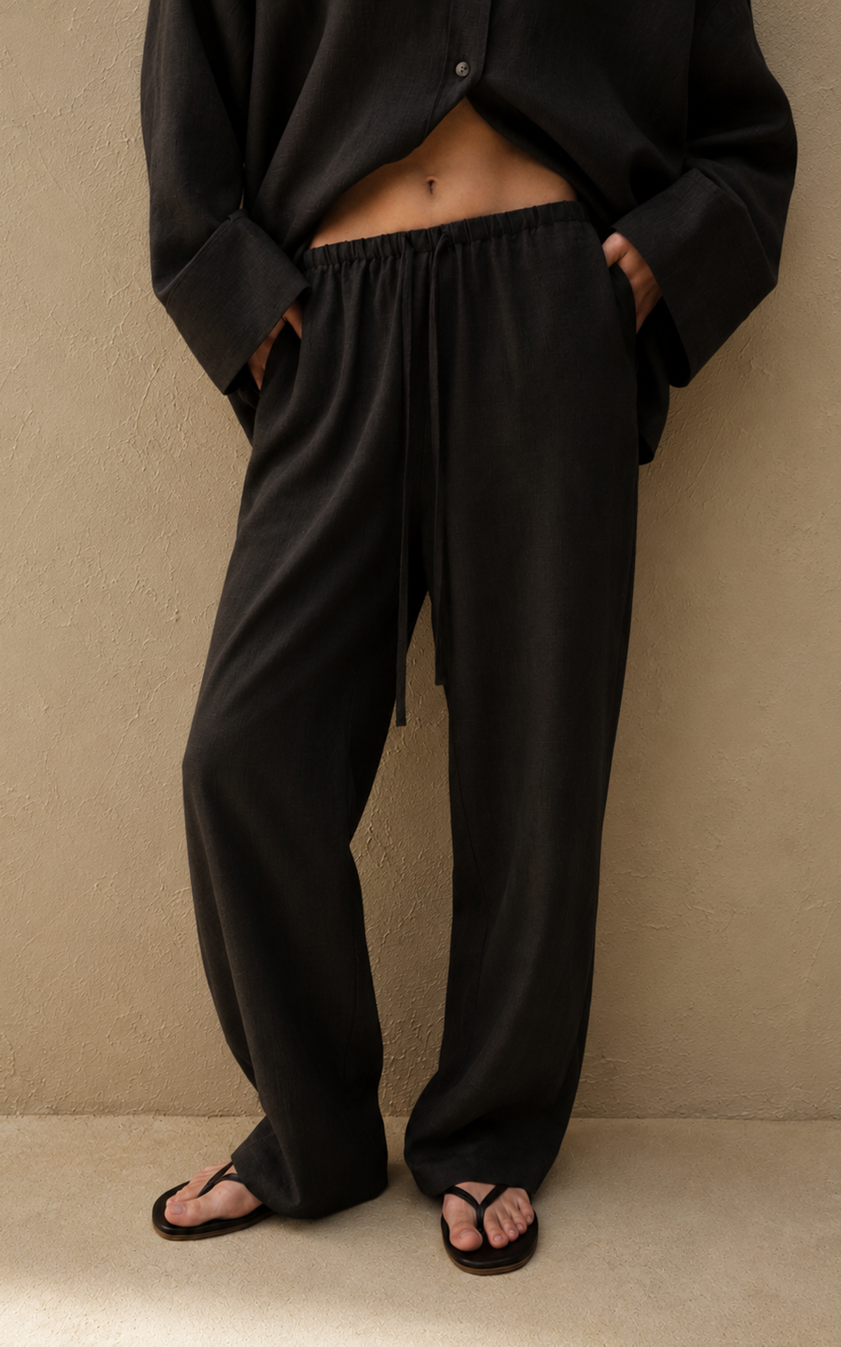 Linen Pants with Elastic Waist
