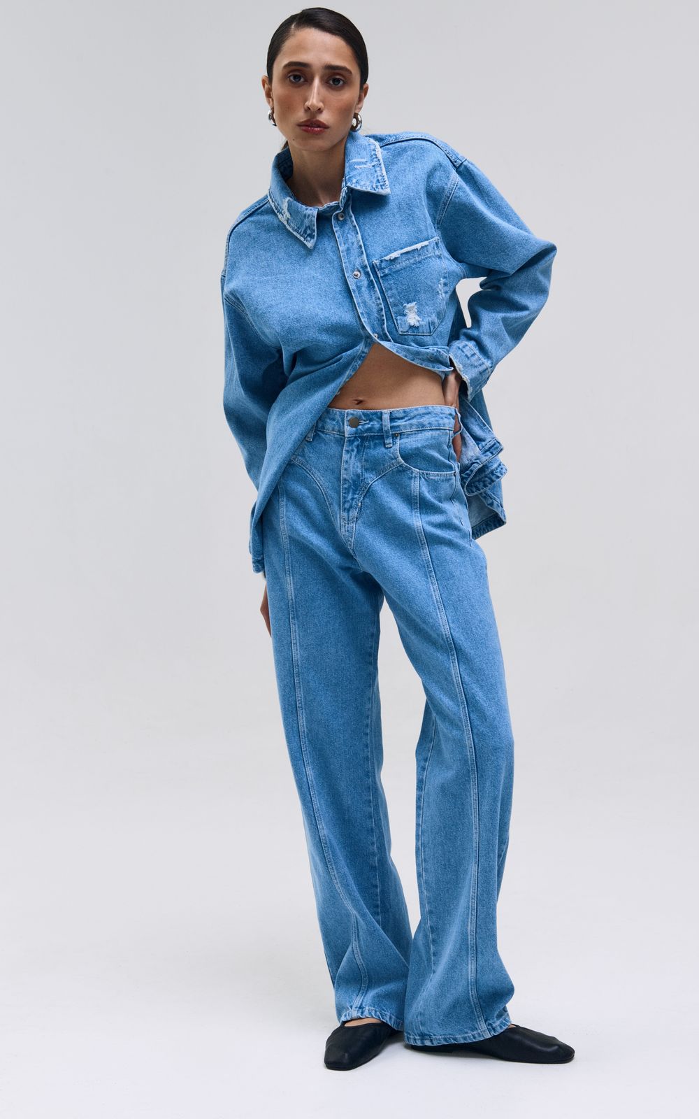 Silunma2021 Women's Ripped Straight Casual Jeans High Waist