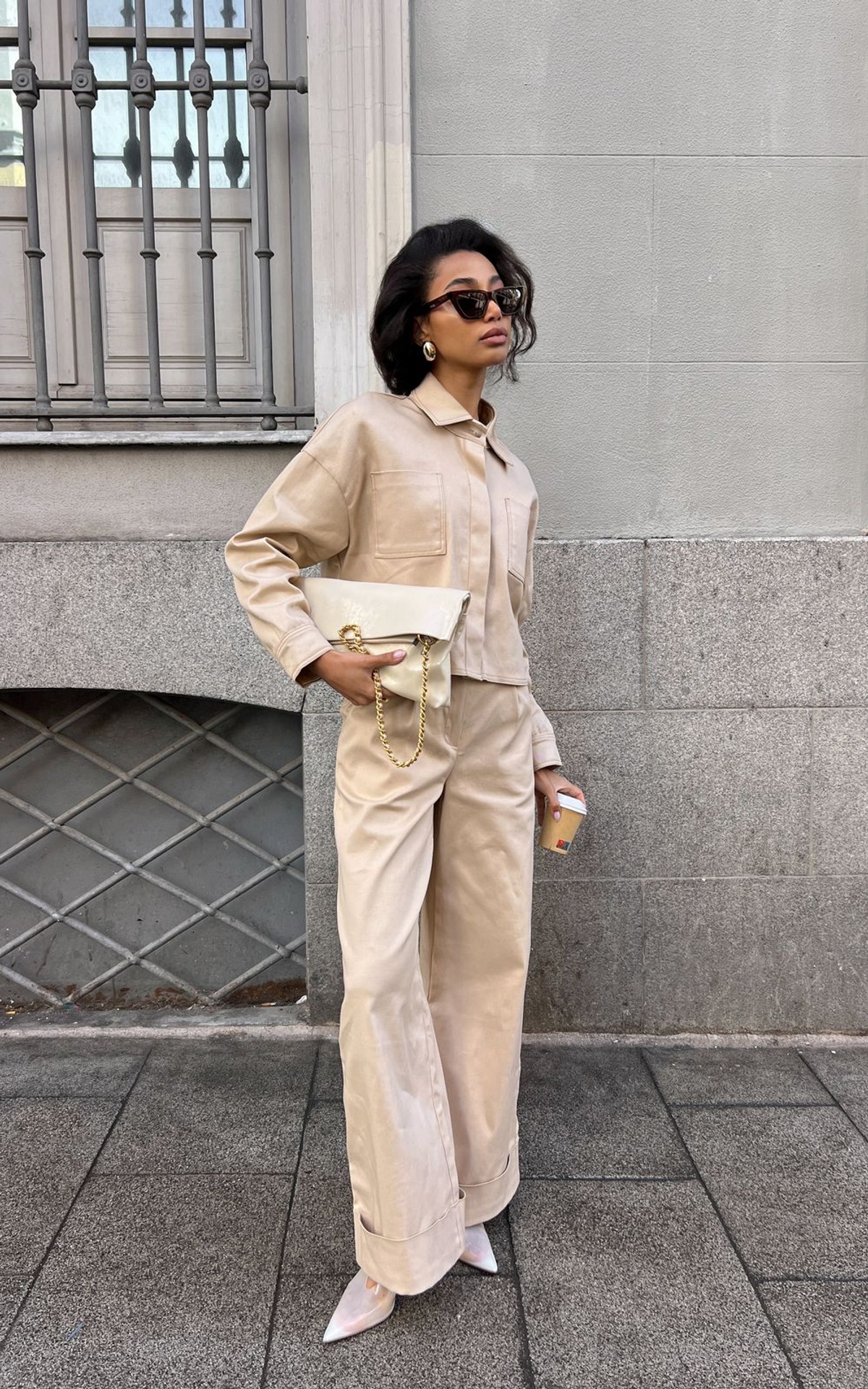 Cropped Jacket with Chest Pockets