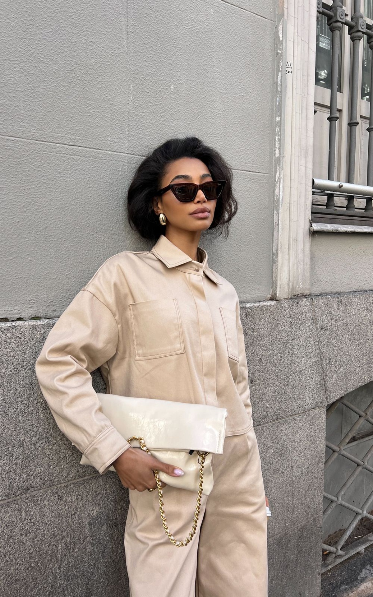 Cropped Jacket with Chest Pockets