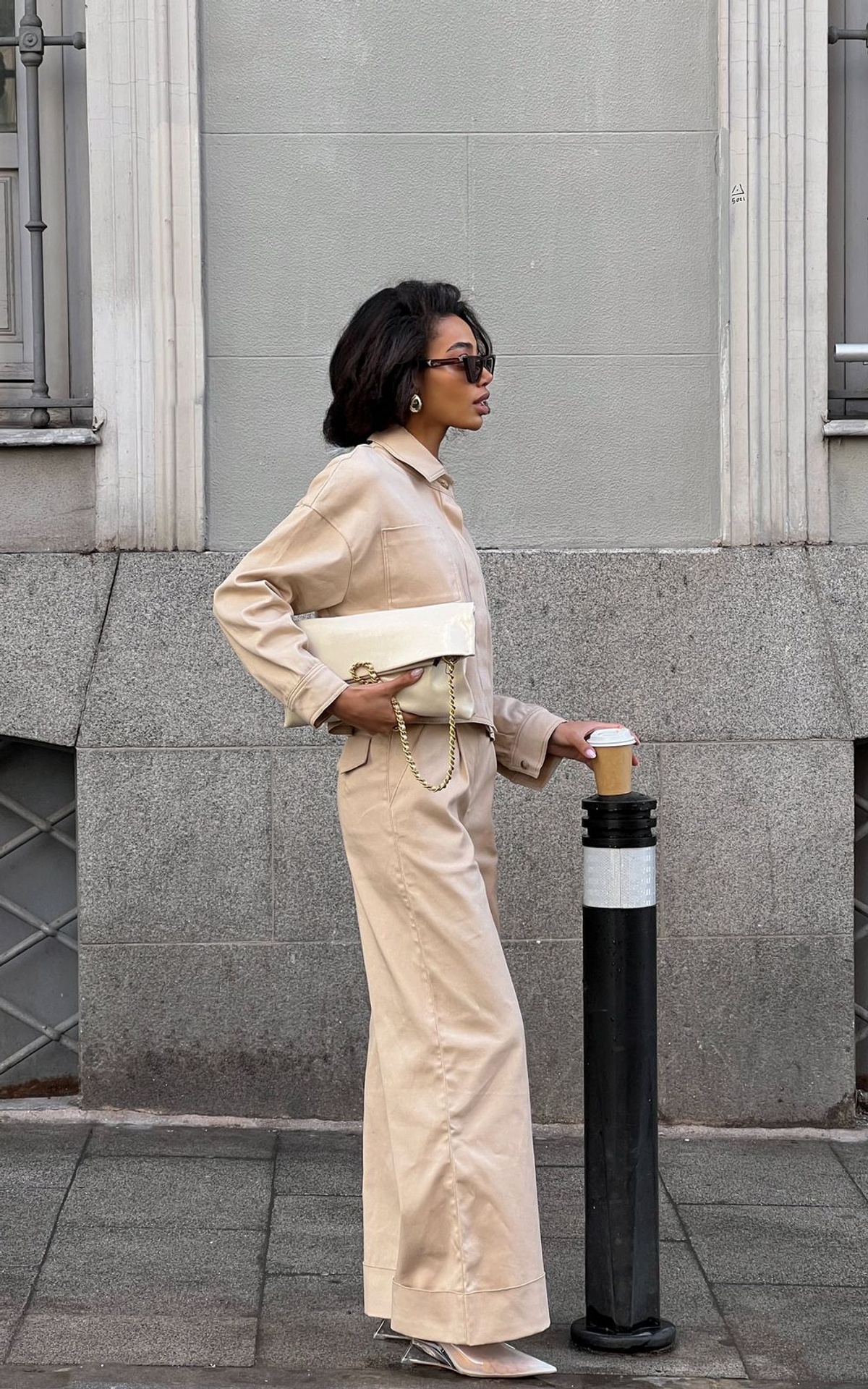 Cotton WIDE LEG Pants with Cuffs