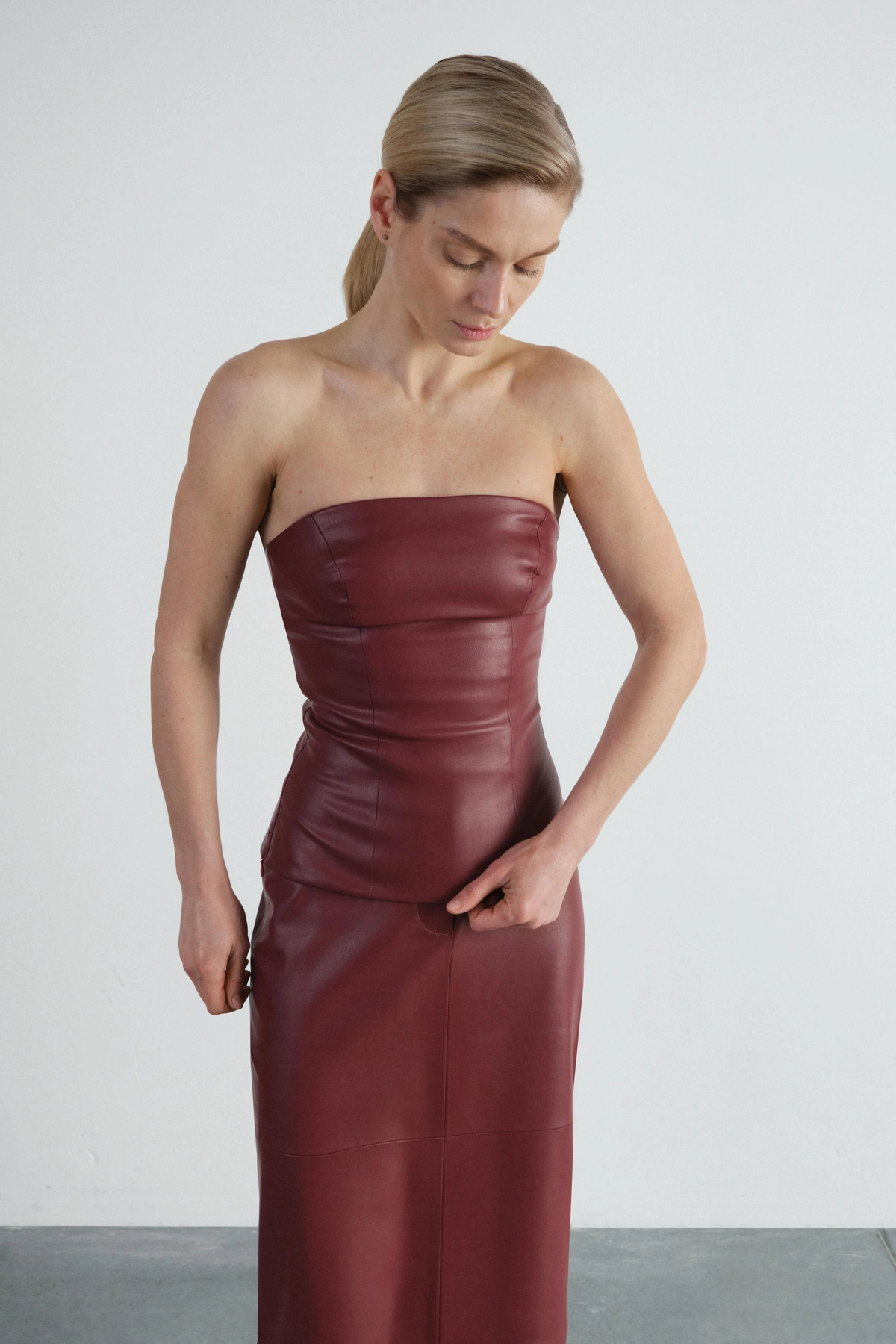 Faux Leather Corset