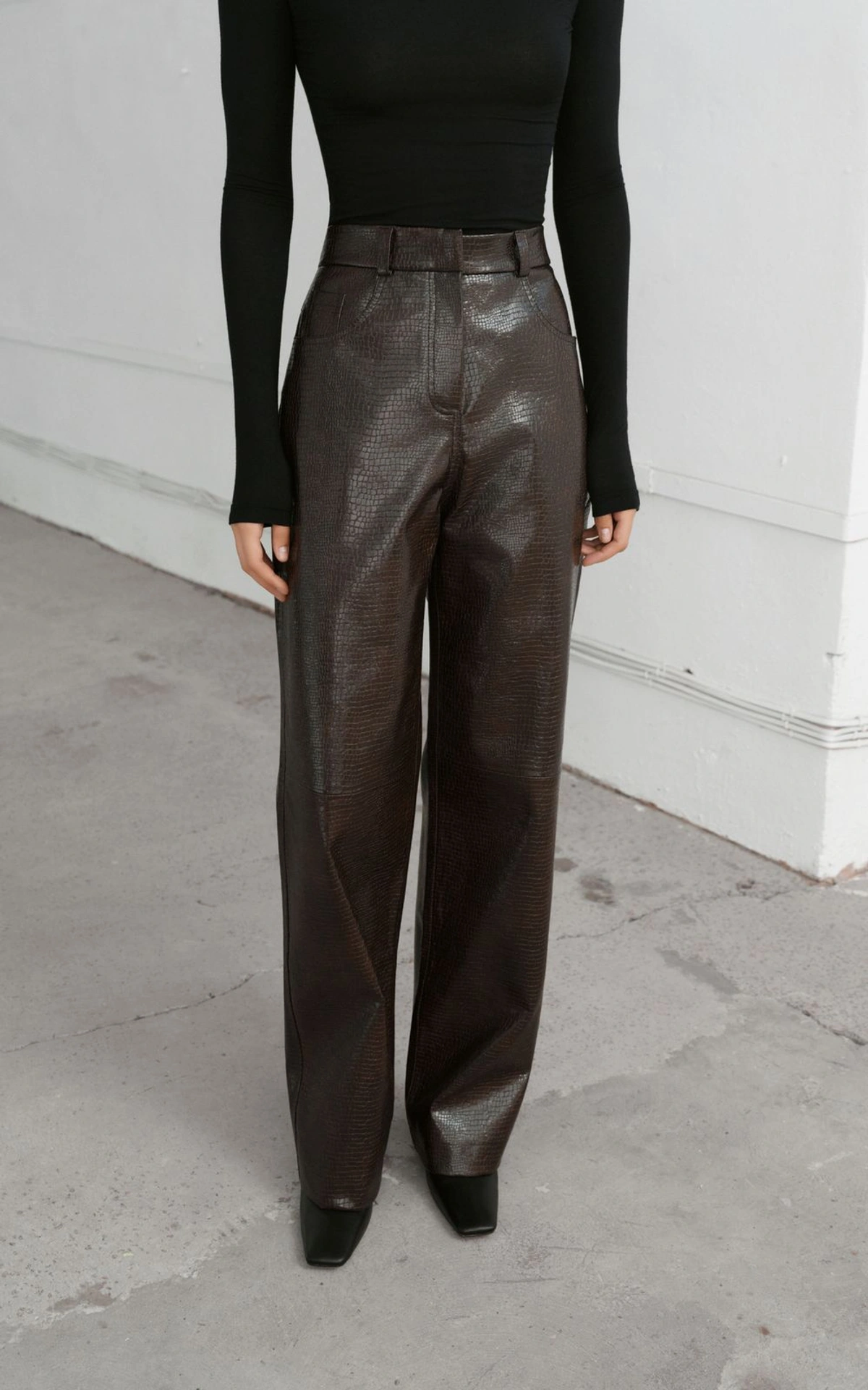 Textured Leather Pants