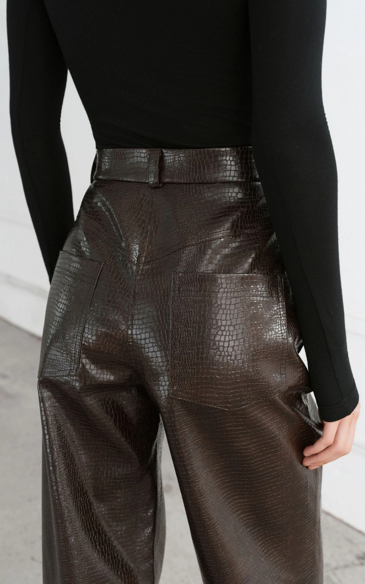 Textured Leather Pants