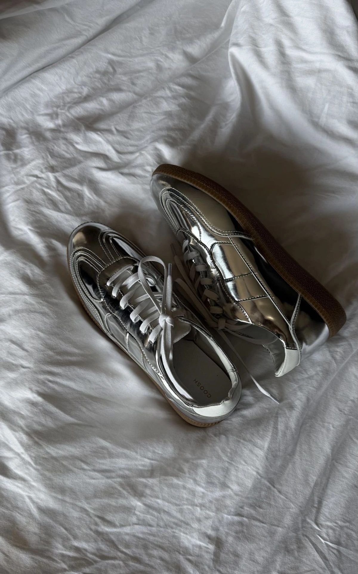 Metalizowane Sneakersy LUNA ze Skóry Naturalnej