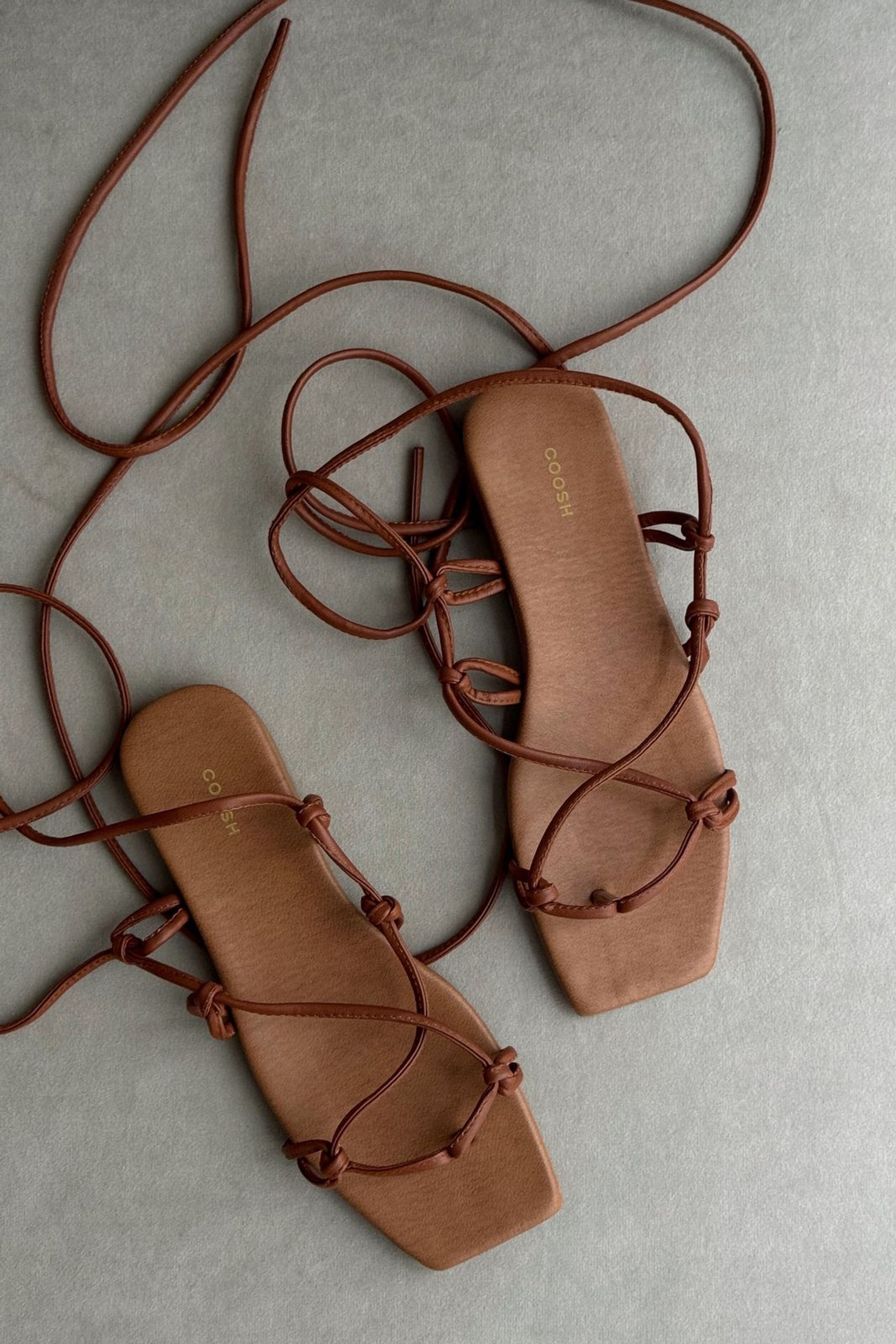 Skórzane Sandały Gladiatorki