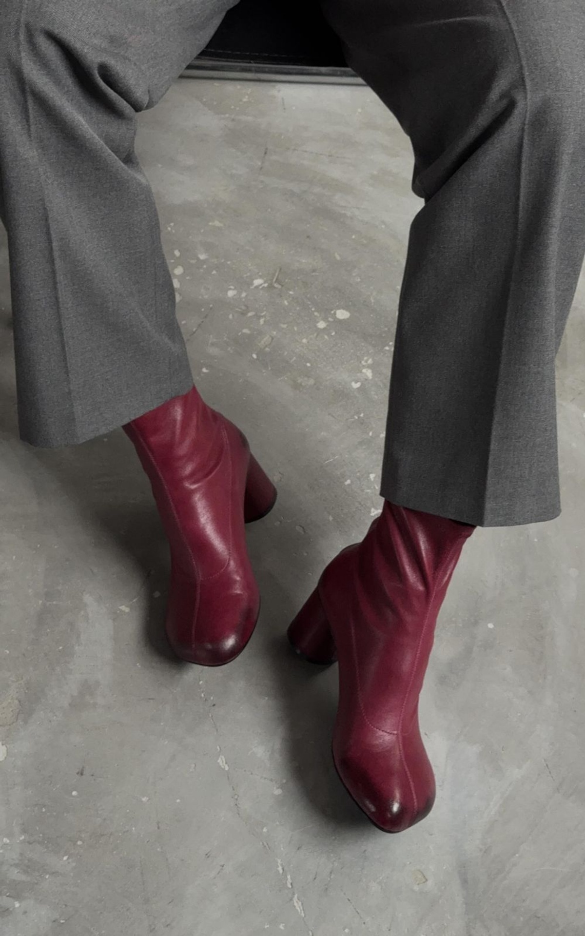 Skórzane botki STELLA na słupku