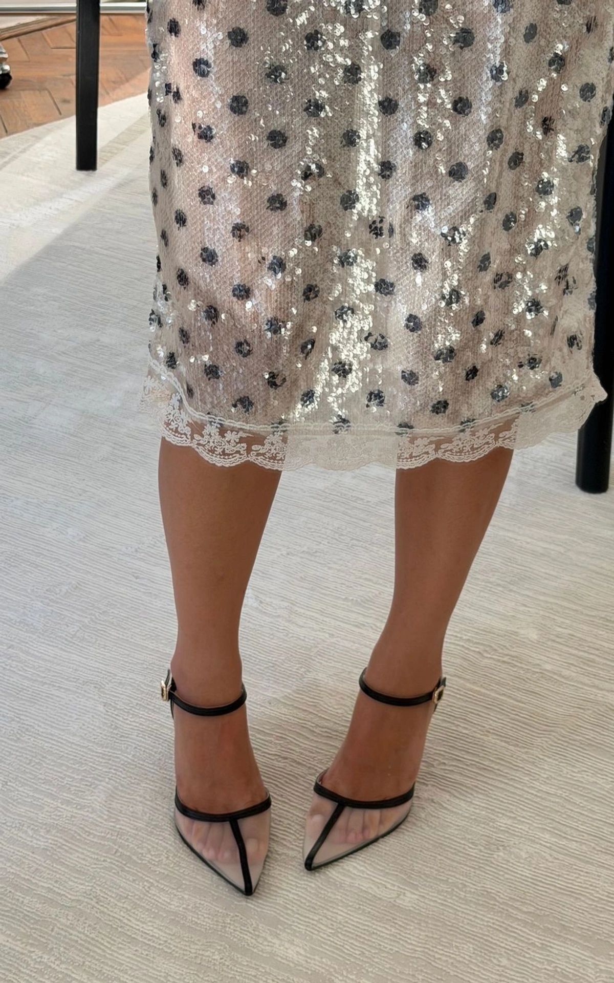 Semi-Sheer Mesh Heels